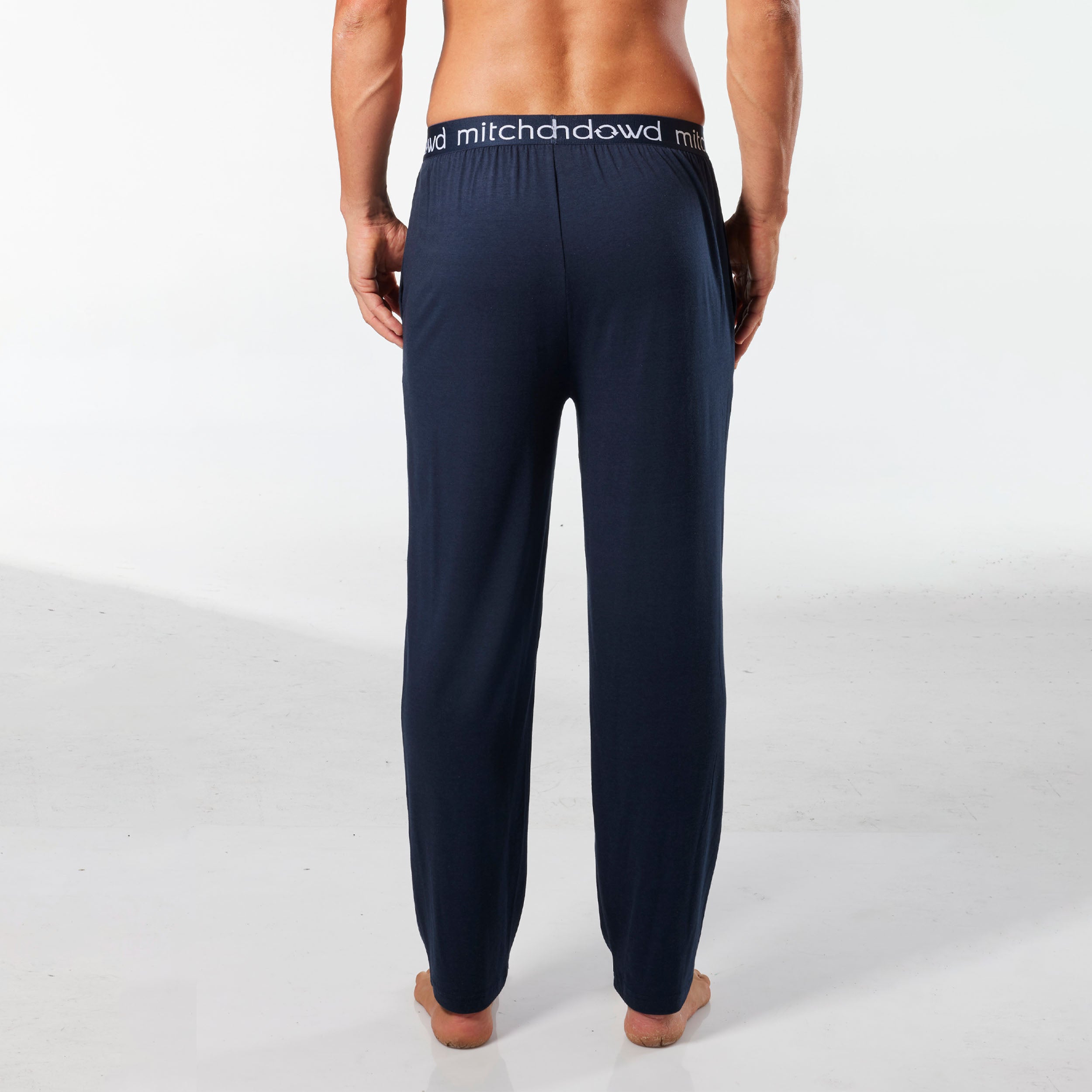 Men's Soft Bamboo Knit Sleep Pants - Navy Blue Comfortable Lounge Pajama Bottoms for Relaxing at Home & Sleeping