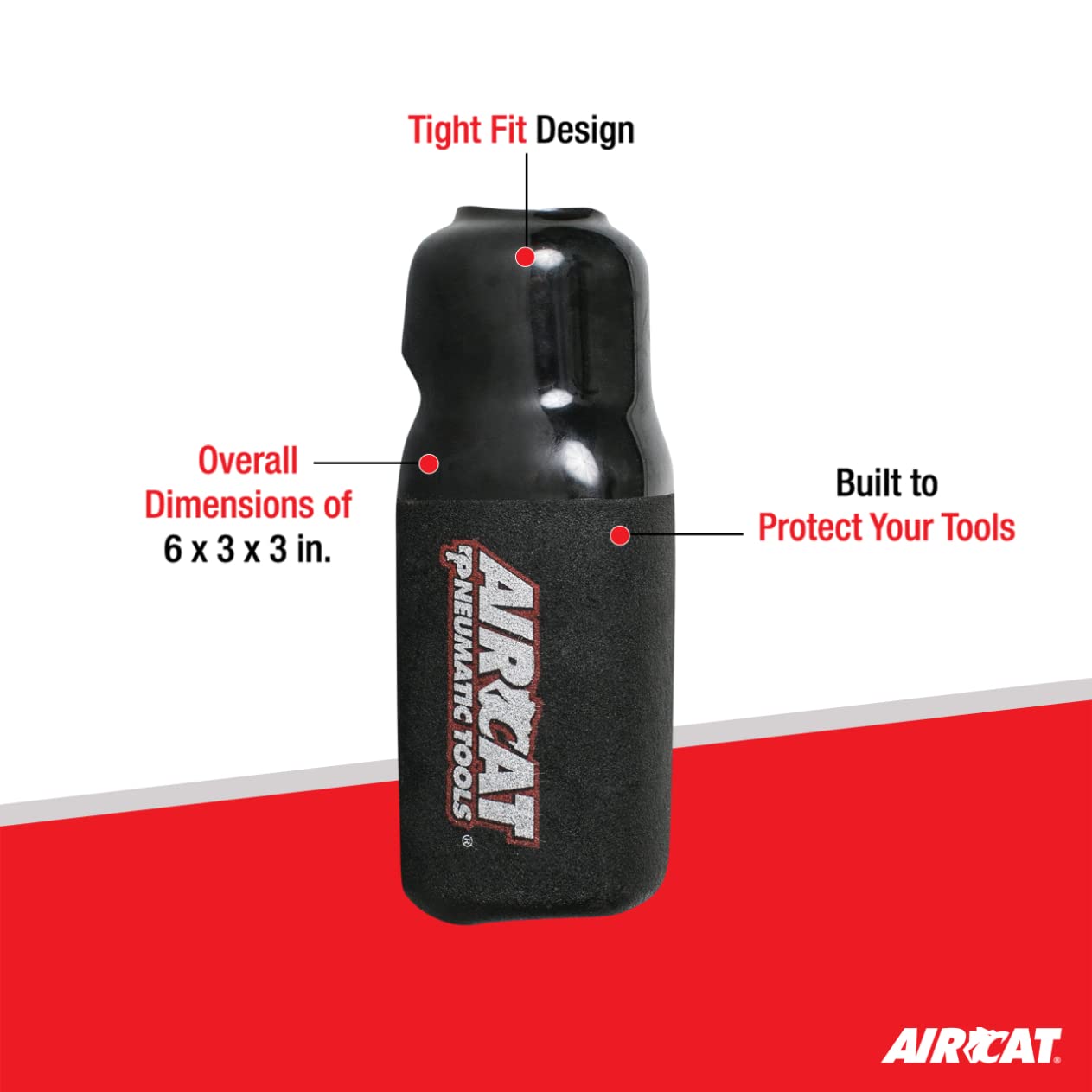 AIRCAT 1150-BB Black Boot Replacement for AIRCAT 1150 & 1000-TH Pneumatic Tools | Durable Rubber Foot Cover for Impact Wrenches | Workshop & Auto Repair Essential