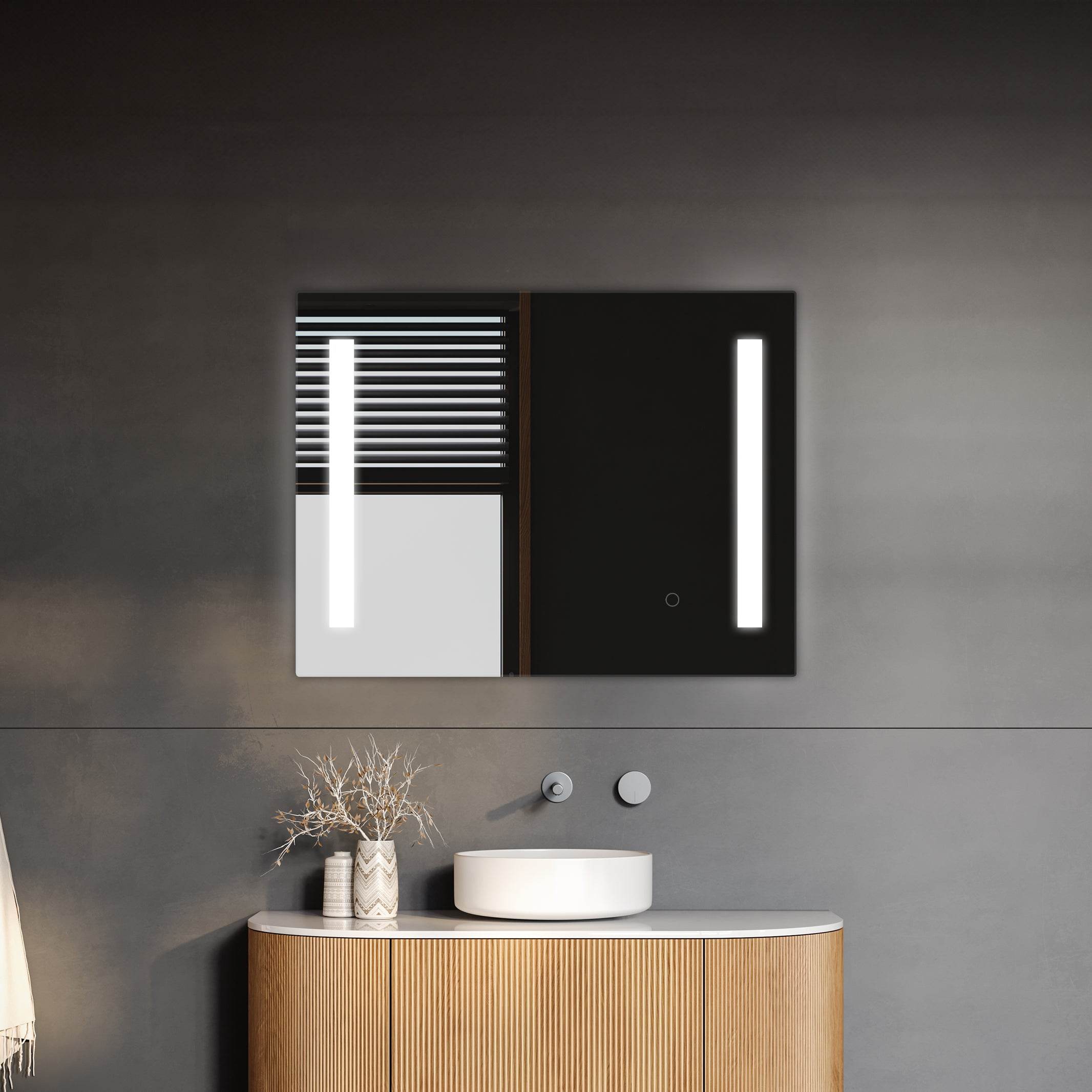 Treviso LED Bathroom Mirror with Adjustable Dimmer & Anti-Fog Function - 4 Size Options for Vanity, Makeup & Home Decor