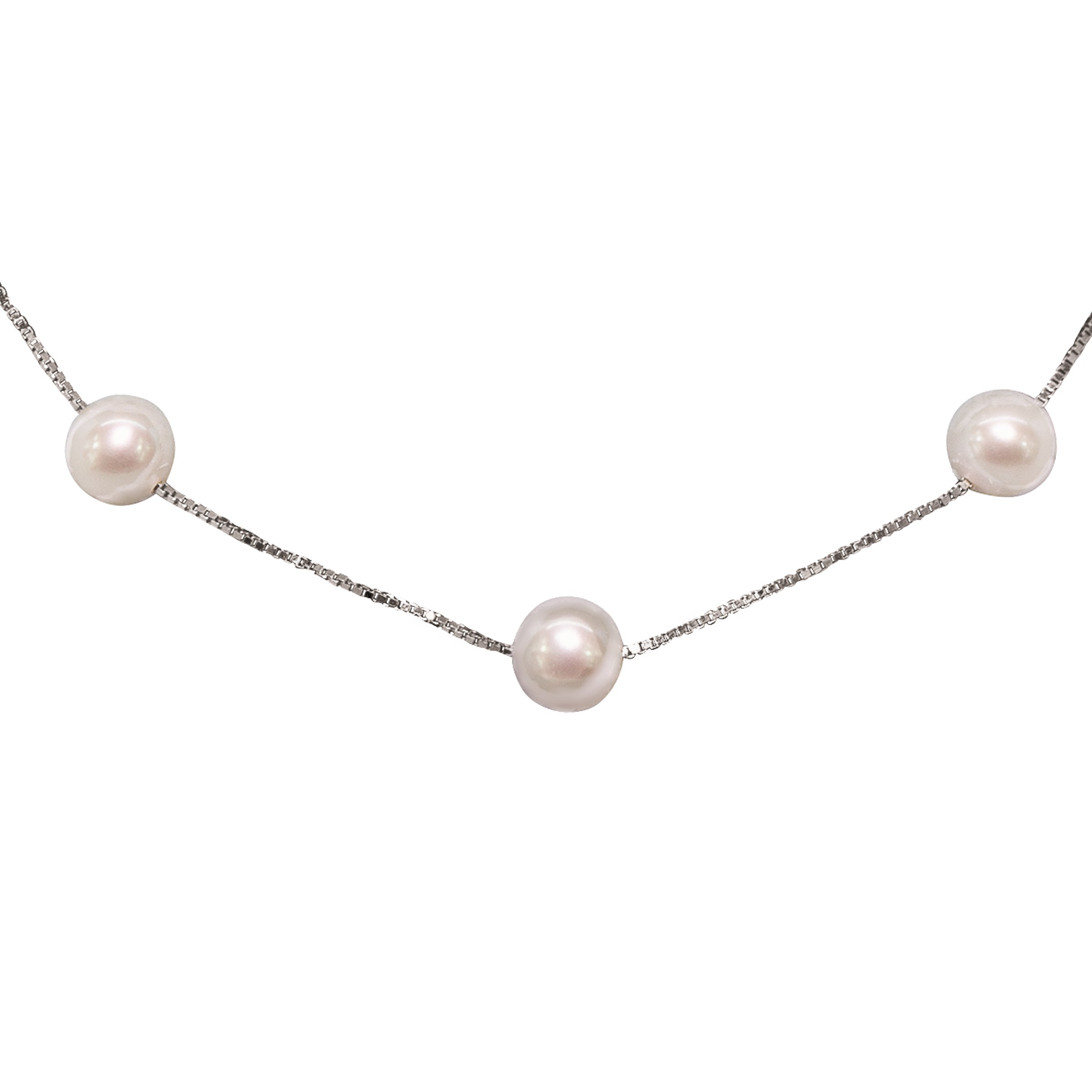 Elegant Silver Pearl Necklace with Luminous Garland Design - Perfect for Weddings, Parties & Special Occasions