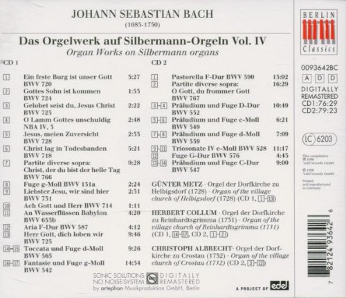 Bach Organ Works on Silbermann Organs Vol. IV - Authentic Baroque Music for Church Services, Concerts & Classical Music Lovers