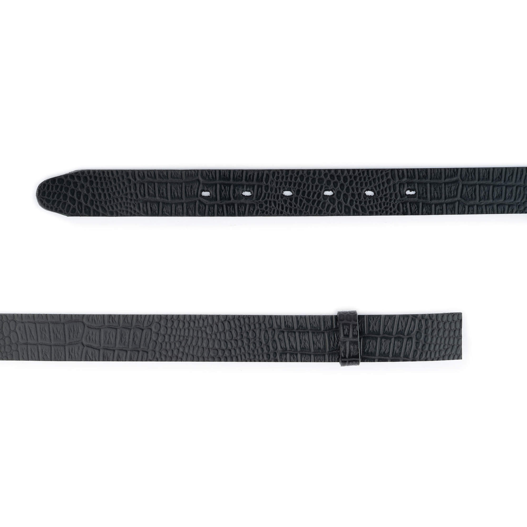 3.0cm Black Crocodile Embossed Leather Belt Strap - Replacement Strap for Versace Buckles | Men's Fashion Accessory for Jeans, Dress Pants & Formal Wear