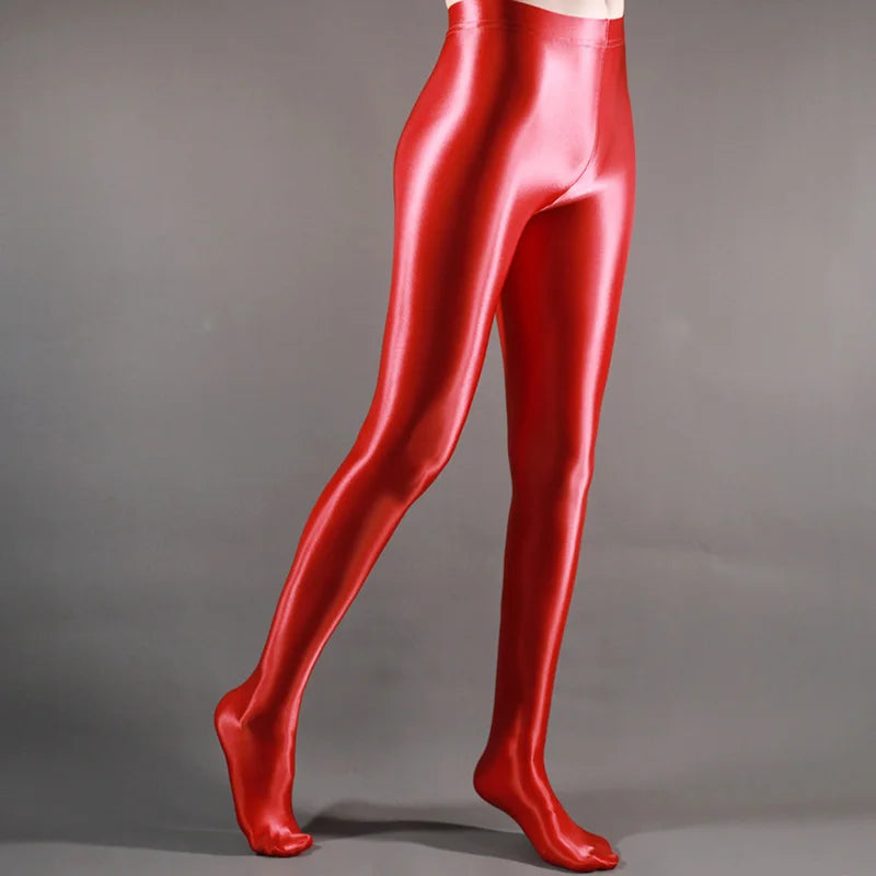 Shiny High Waist Yoga Pants for Women - Satin Glossy Leggings, Sexy Stockings & Sport Tights - Perfect for Fitness, Workout & Daily Wear
