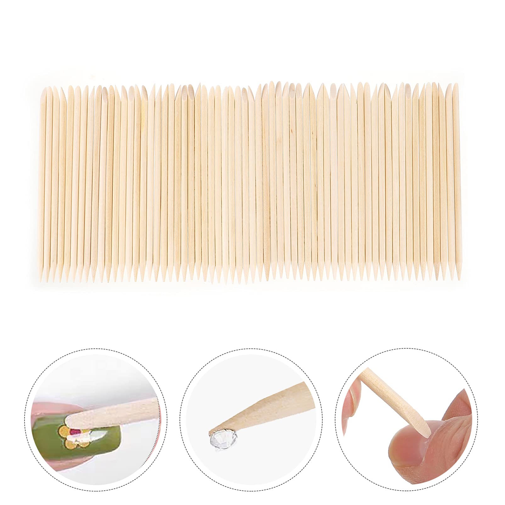 200pcs Orange Wooden Nail Sticks for Manicure & Nail Art - Professional Manicure Tools & Accessories for Salon, Home, and DIY Nail Care