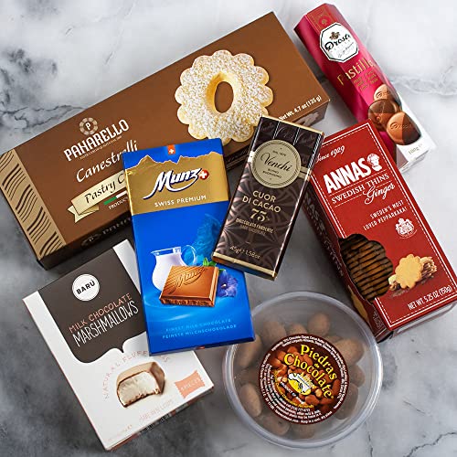 Premium Gourmet Gift Basket of International Sweets & Chocolates - Perfect for Holidays, Corporate Gifts & Special Occasions