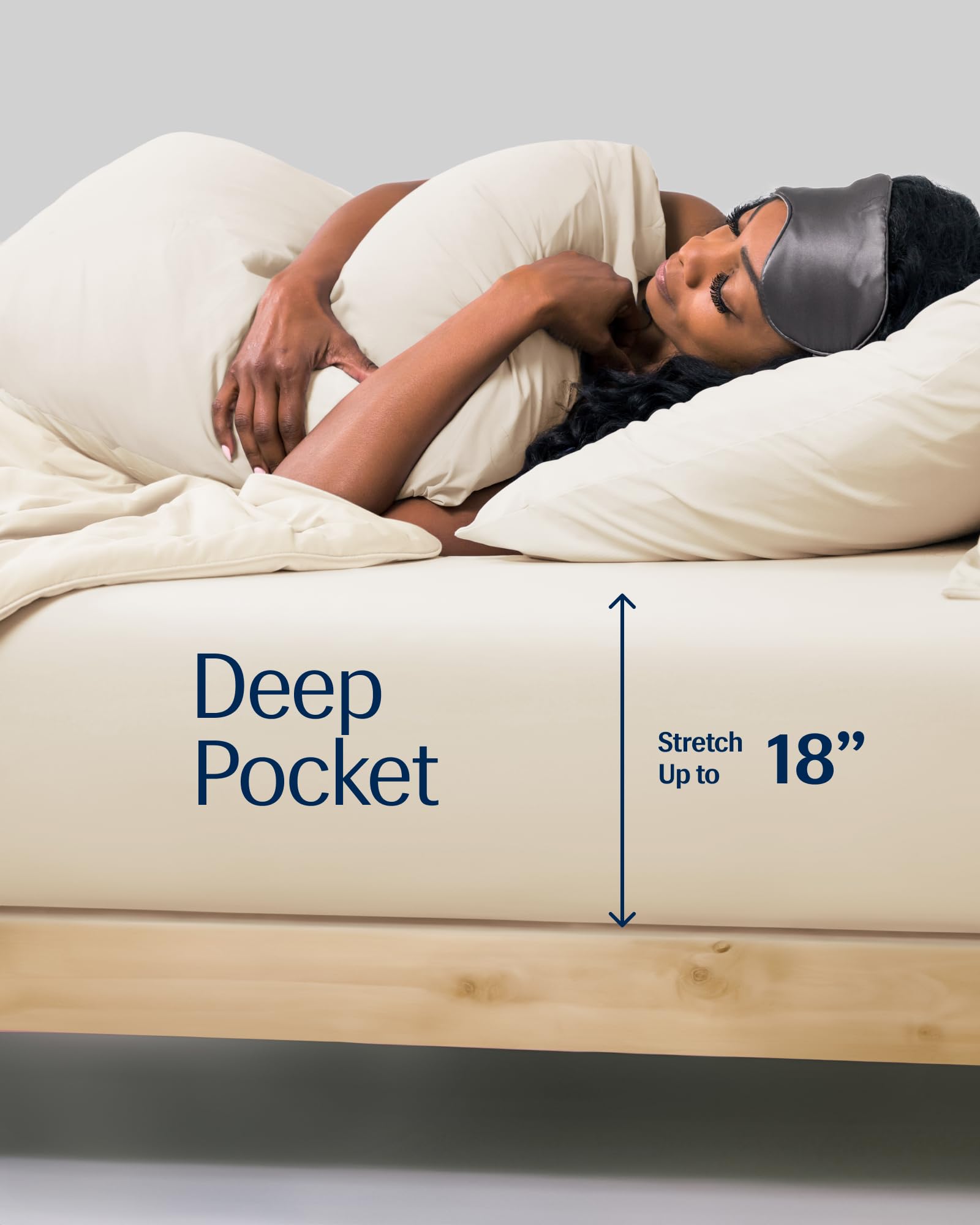 REST® Evercool®+ Fitted Sheet - Queen Size Cooling Bed Sheets, Snow Ivory, 15-18