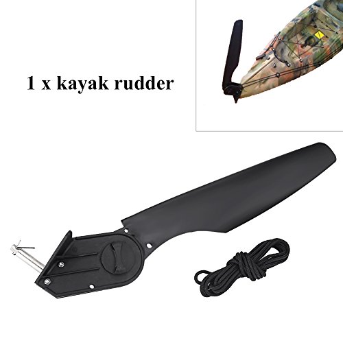 Yosoo Black Plastic Kayak Canoe Rudder - Foot Control Direction Tackle Kit for Fishing & Water Sports | Durable Boat Accessory for Angling & Paddling Adventures