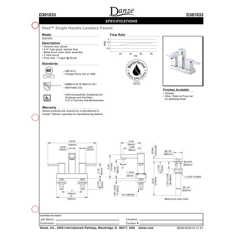 Danze Reef Brushed Nickel Square Modern 4