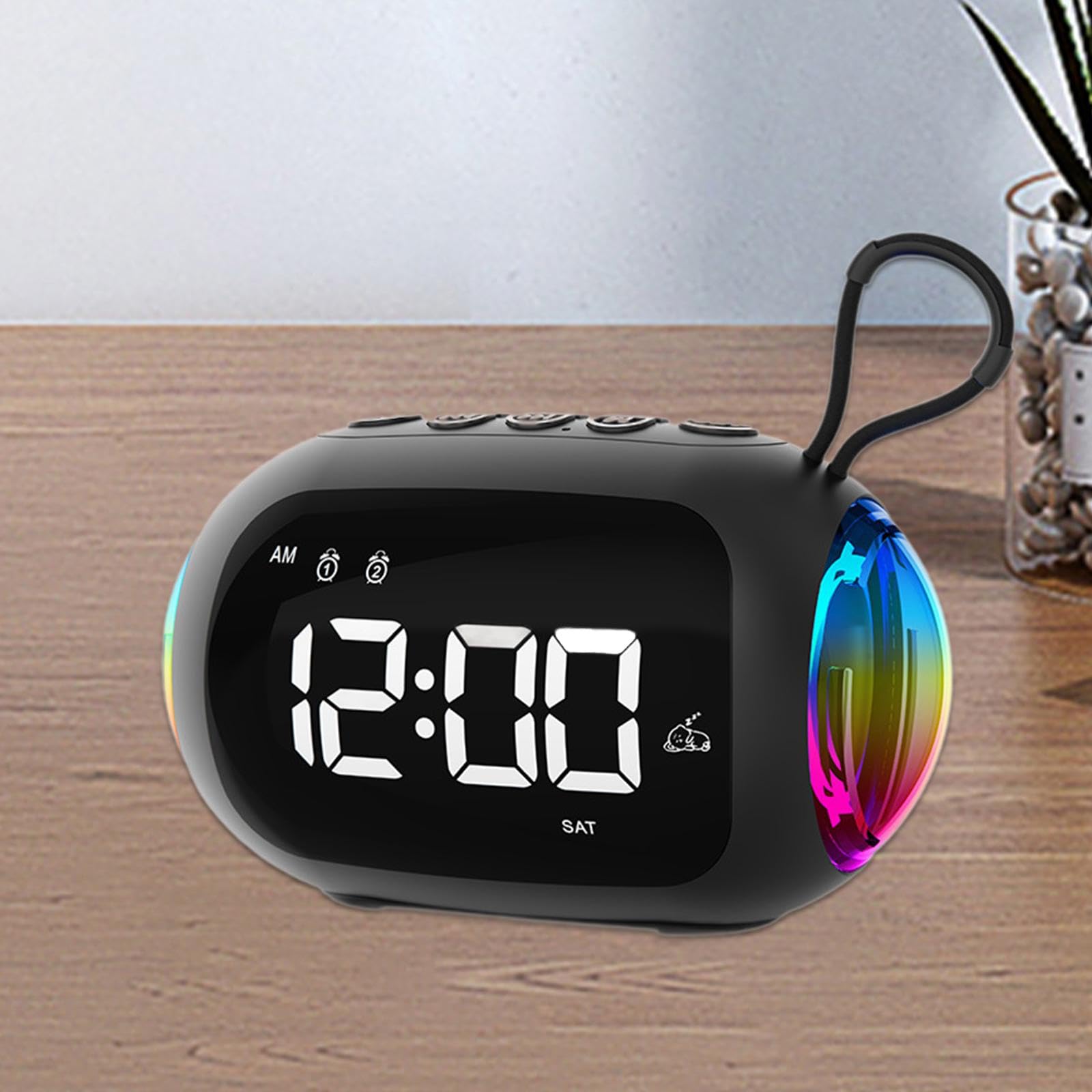 Baoblaze Digital Alarm Clock with Speaker & Radio - 12/24 Hour Display, LED Desk Clock for Home, Office, Hotel - Perfect for Bedroom, Nightstand, and Travel Use