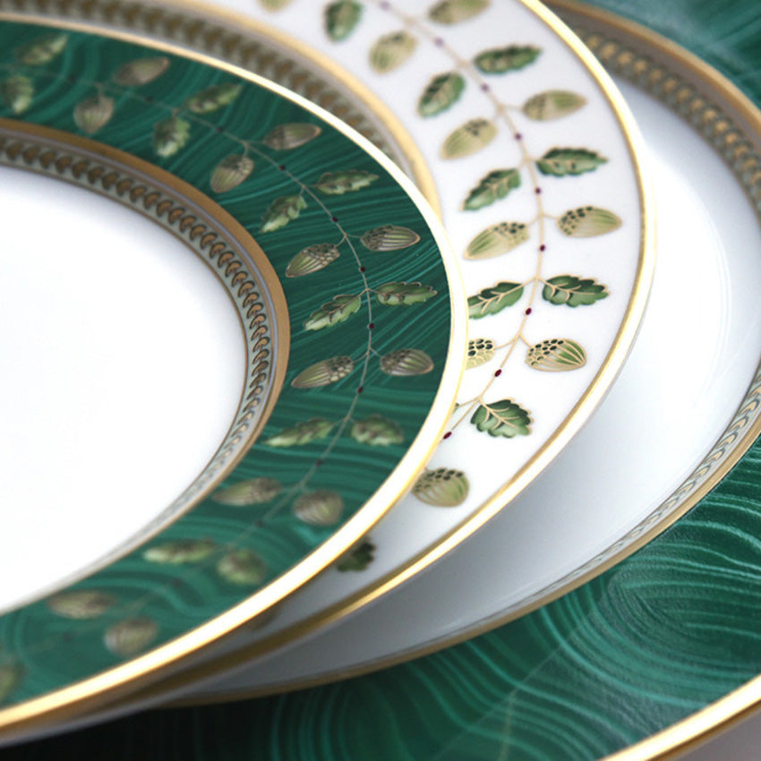 Bernardaud Constance Gold & Green Leaves Plate - Elegant Dinnerware for Fine Dining & Special Occasions