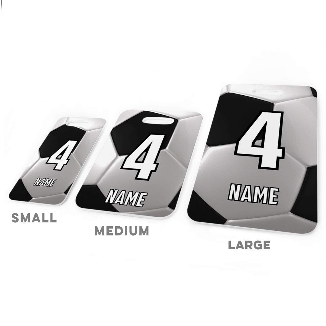 Personalized Soccer Ball Luggage Tag - Custom Soccer Sports Bag Tag with No Back Personalization - Perfect for Travel, Gifts & Soccer Fans