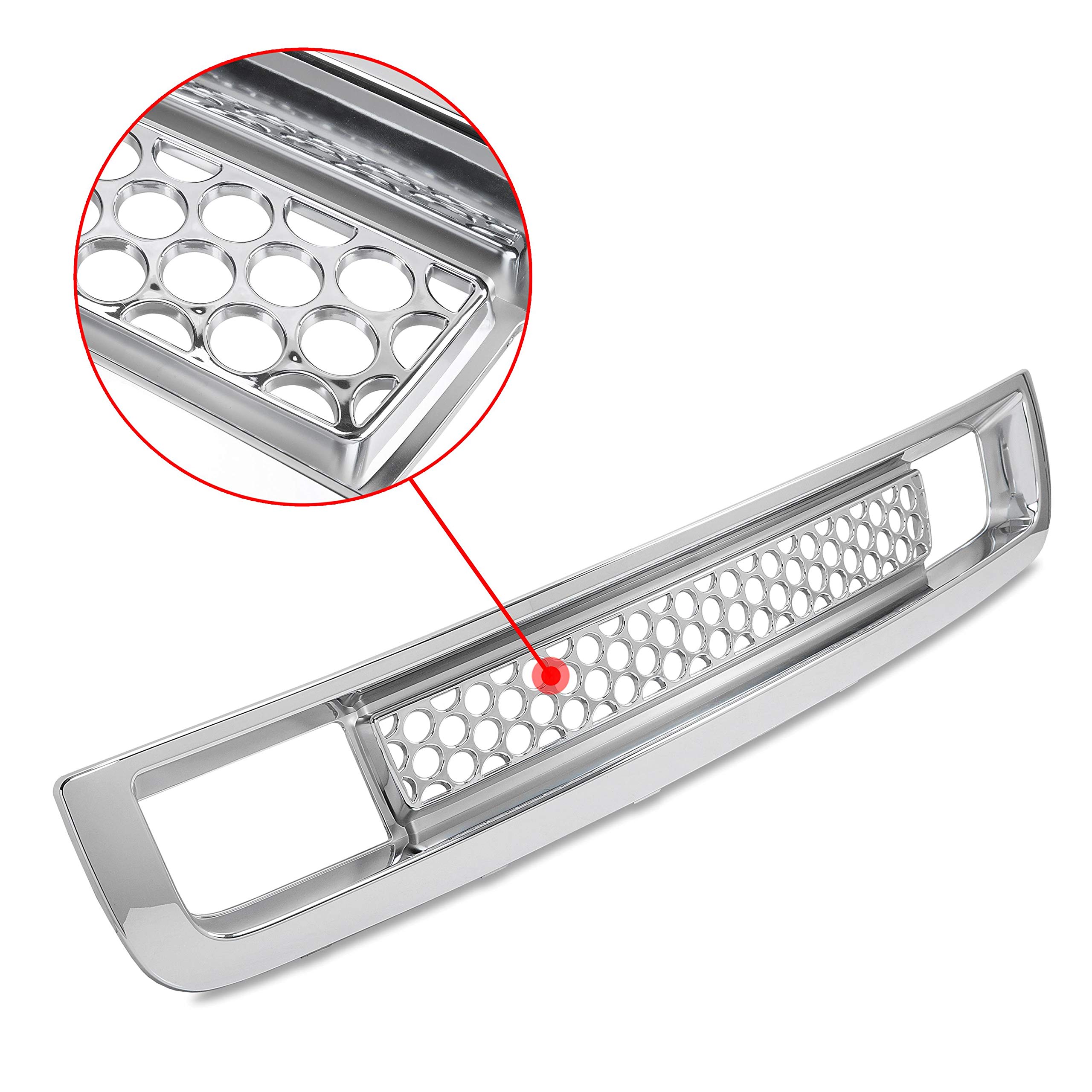 KUAFU Front Bumper Lower Grille Replacement for 2007-2013 GMC Sierra 1500 Denali - Chrome Silver Bumper Grill - Perfect for Off-Roading & Truck Customization