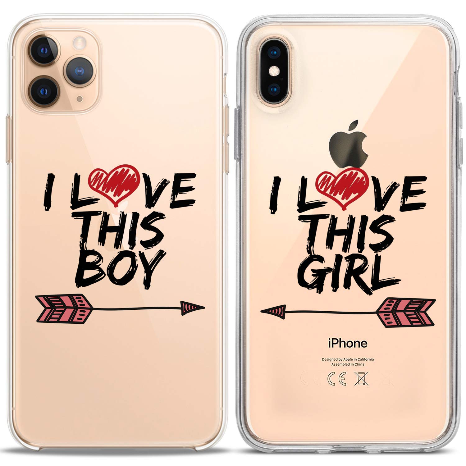 Matching Couple Phone Cases for iPhone 16/15/14/13/12/11 Pro Max/Mini/Xs/X/8 Plus/7+/Xr/SE - Cute Silicone Cover for Boyfriend & Girlfriend, Anniversary Gift for Him & Her - Perfect for Couples, Dating & Romantic Occasions
