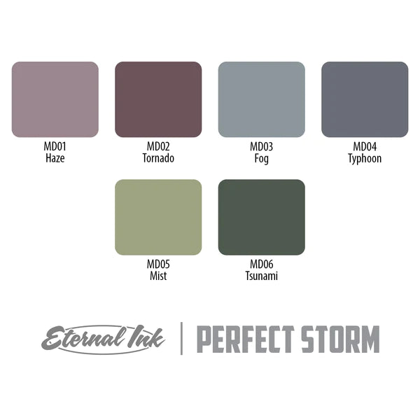 Eternal Tattoo Ink - Mike Devries Perfect Storm Professional Tattoo Ink Set for Artists - High Pigment, Vibrant Colors for Tattooing, Body Art & Permanent Makeup