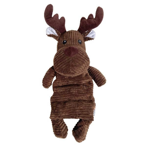 FouFit Corduroy Squeak'n Tube Dog Toy - Durable Moose Design for Small & Medium Dogs - Perfect for Interactive Play, Training & Chewing Fun