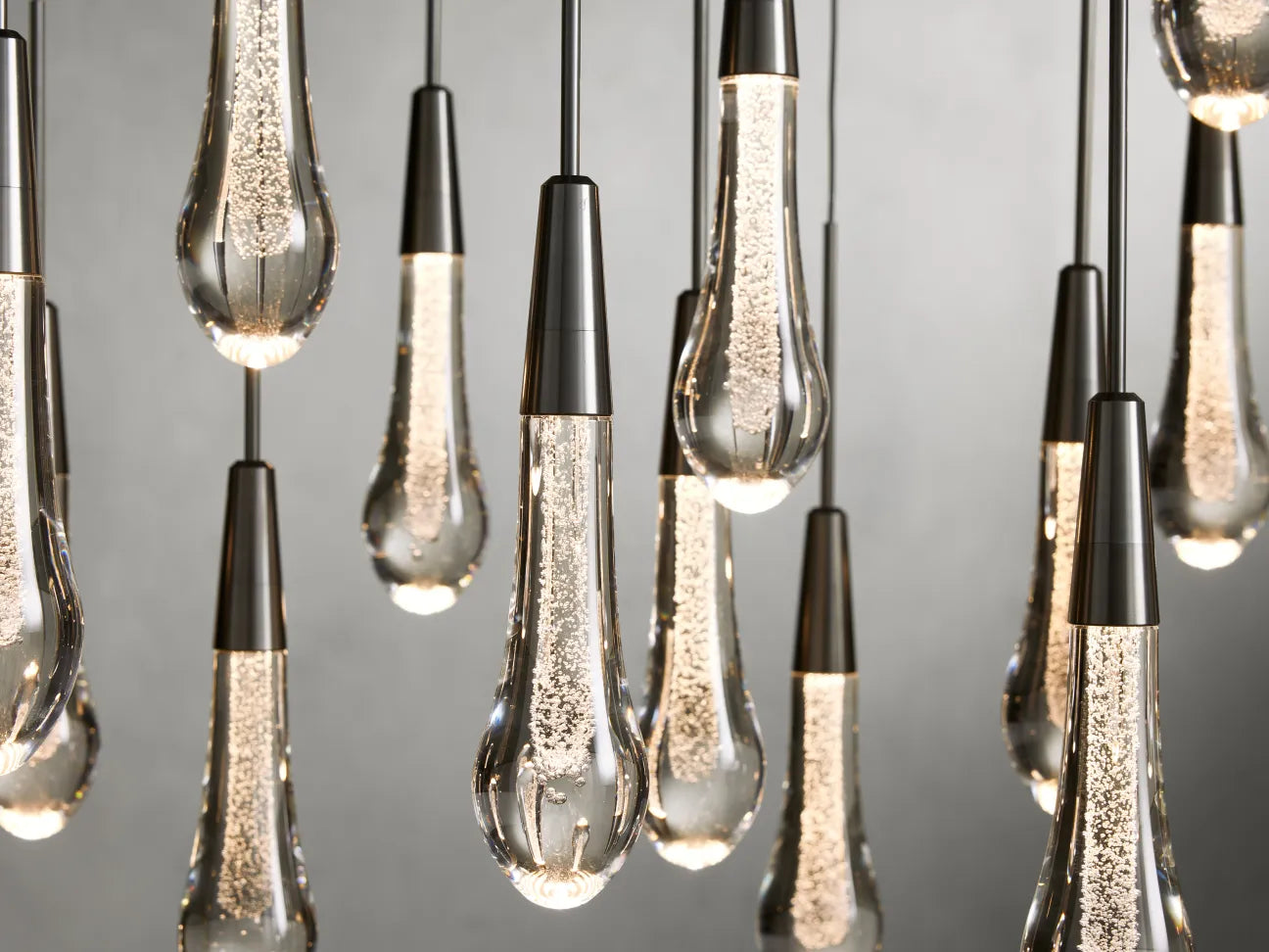Elegant Solitaire Linear Chandelier - 37'', 50'', 70'', 87'' Sizes - 120W LED Lighting Fixture for Modern Dining Room, Kitchen Island & Living Room Decor