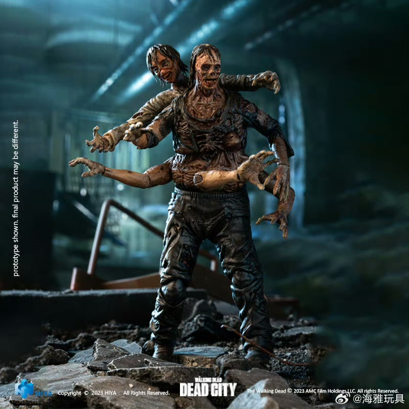 PRE-ORDER: 1/18 Scale HIYA 4-Inch Action Figure - The Walking Dead: Dead City Walker King Collectible Mini Series | Zombie Apocalypse Display & Collector's Item