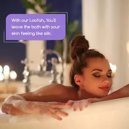 Premium Bath Loofah Sponge for Exfoliating & Cleansing - Natural Long Shower Loofah Puff Set of 1 | Gentle Body Scrubber for Smooth Skin | Perfect for Daily Shower, Spa & Self-Care Routine