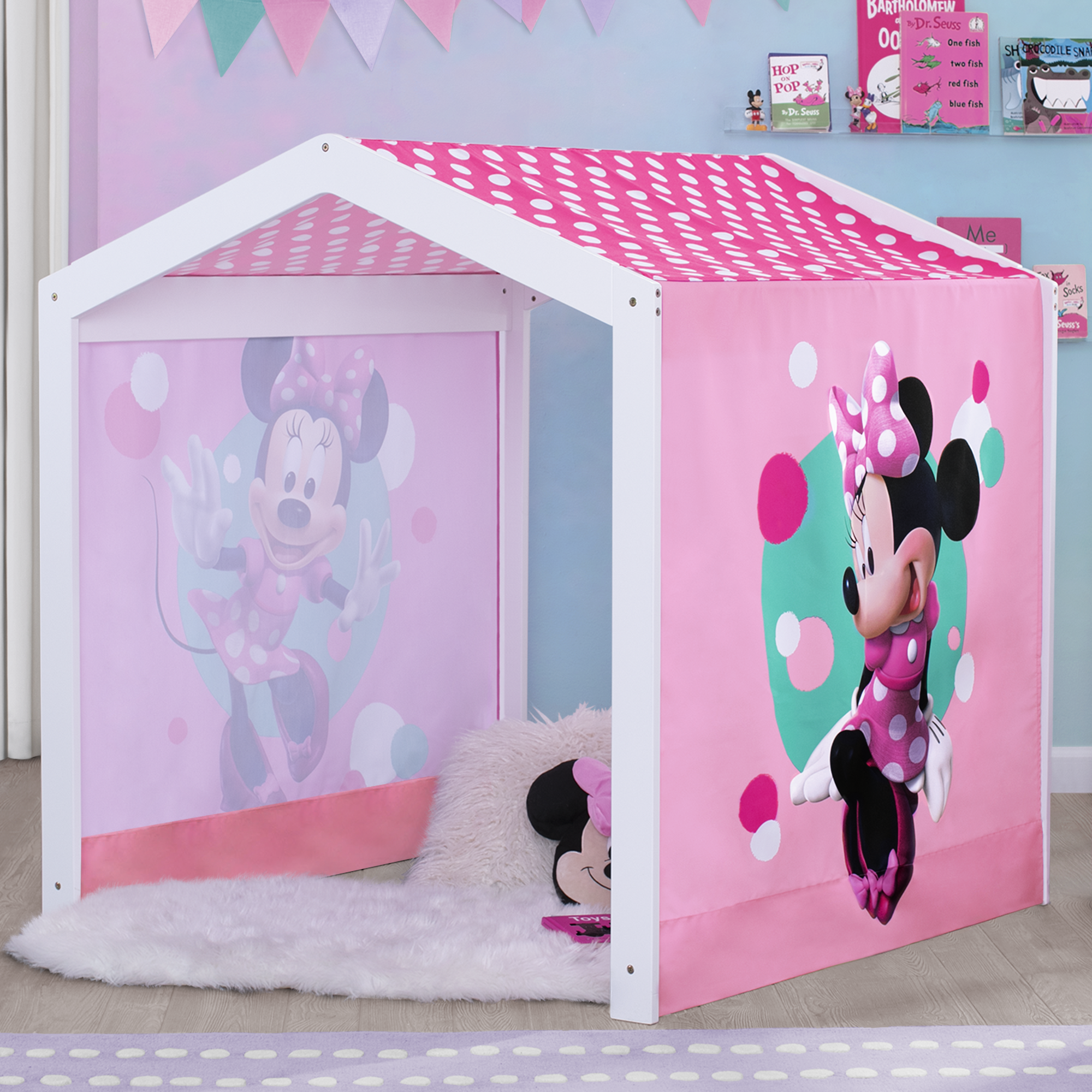 Minnie Mouse Kids Play Tent - Indoor Playhouse for Boys & Girls - Fun Fabric Tent for Pretend Play, Reading Nook & Toddler Playroom Decor