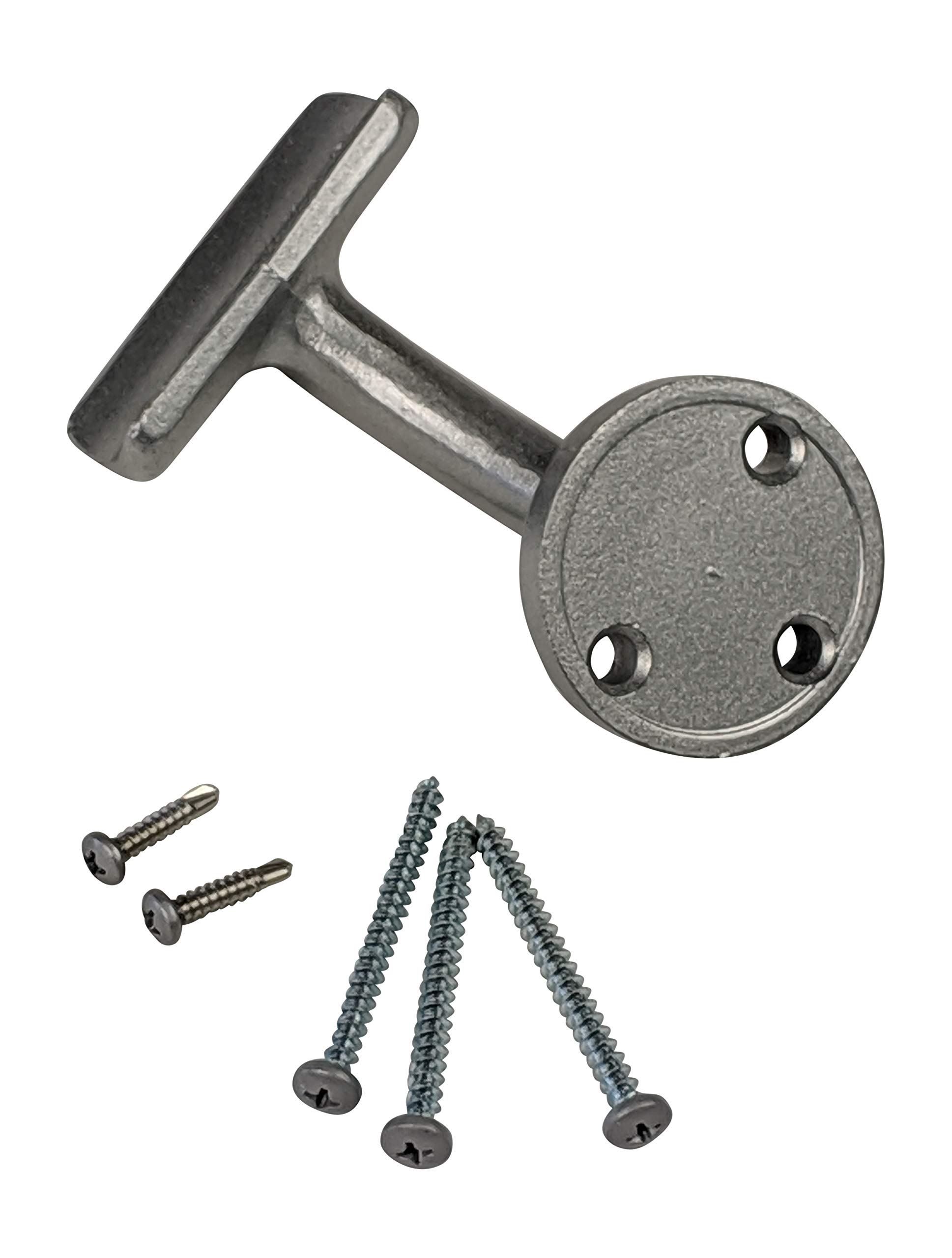 OHR 4' Silver Handrail Section with Mounts - USA Made Stair Railing - Easy Installation for Indoor & Outdoor Stairs, Porch, Deck - Perfect for Home Safety and ADA Compliance