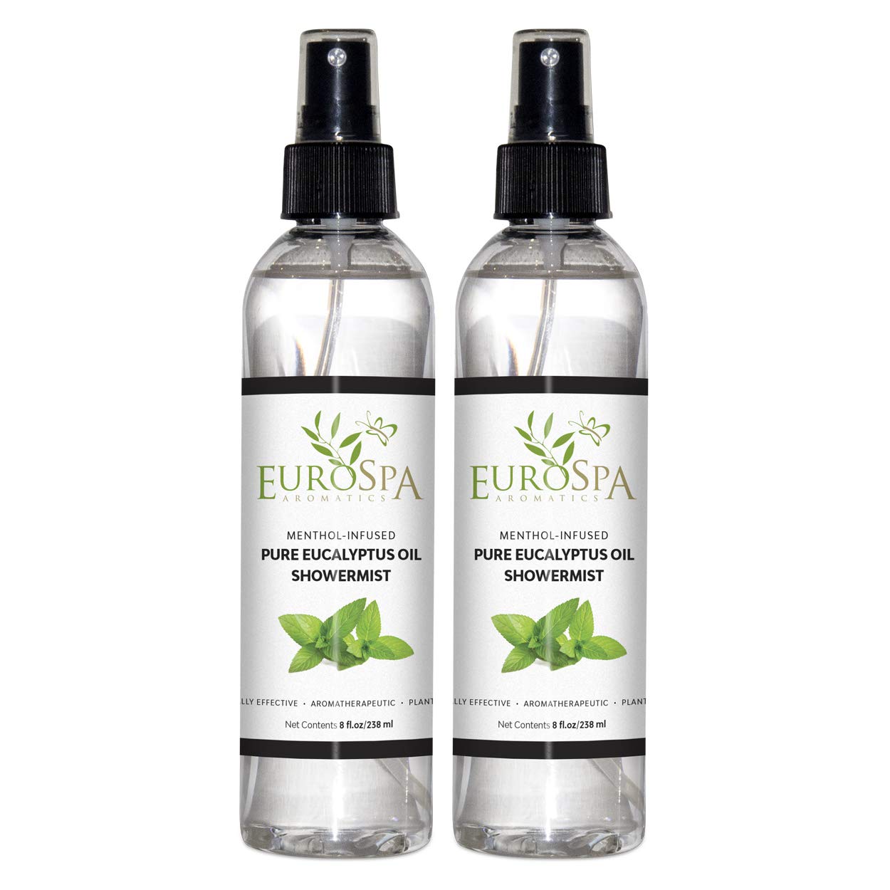 Pure Eucalyptus Essential Oil for Aromatherapy - Natural Menthol Infused Shower Mist & Steam Room Spray - Premium Therapeutic Grade - 8oz (2 Pack) - Perfect for Relaxation, Spa, Yoga & Home Diffuser