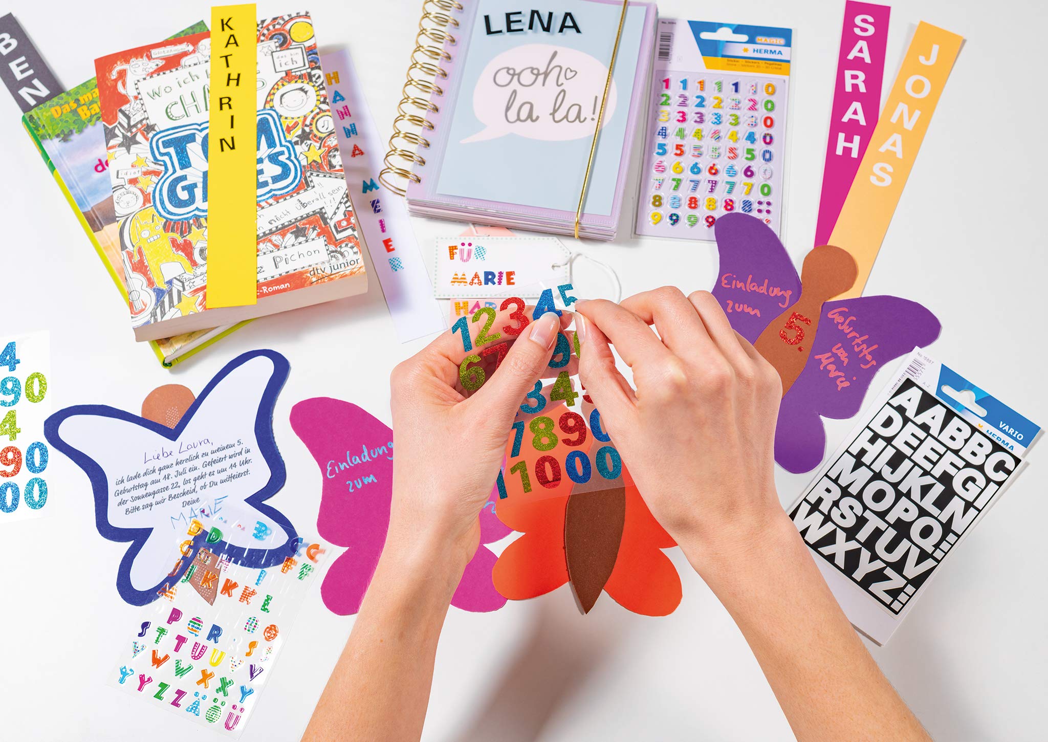 Hermas Alphabet Letter Stickers A-Z with Funny Faces - Self-Adhesive Paper Stickers for Scrapbooking, DIY Crafts, and Kids' School Projects - Perfect for Journals, Planners, and Classroom Decorations