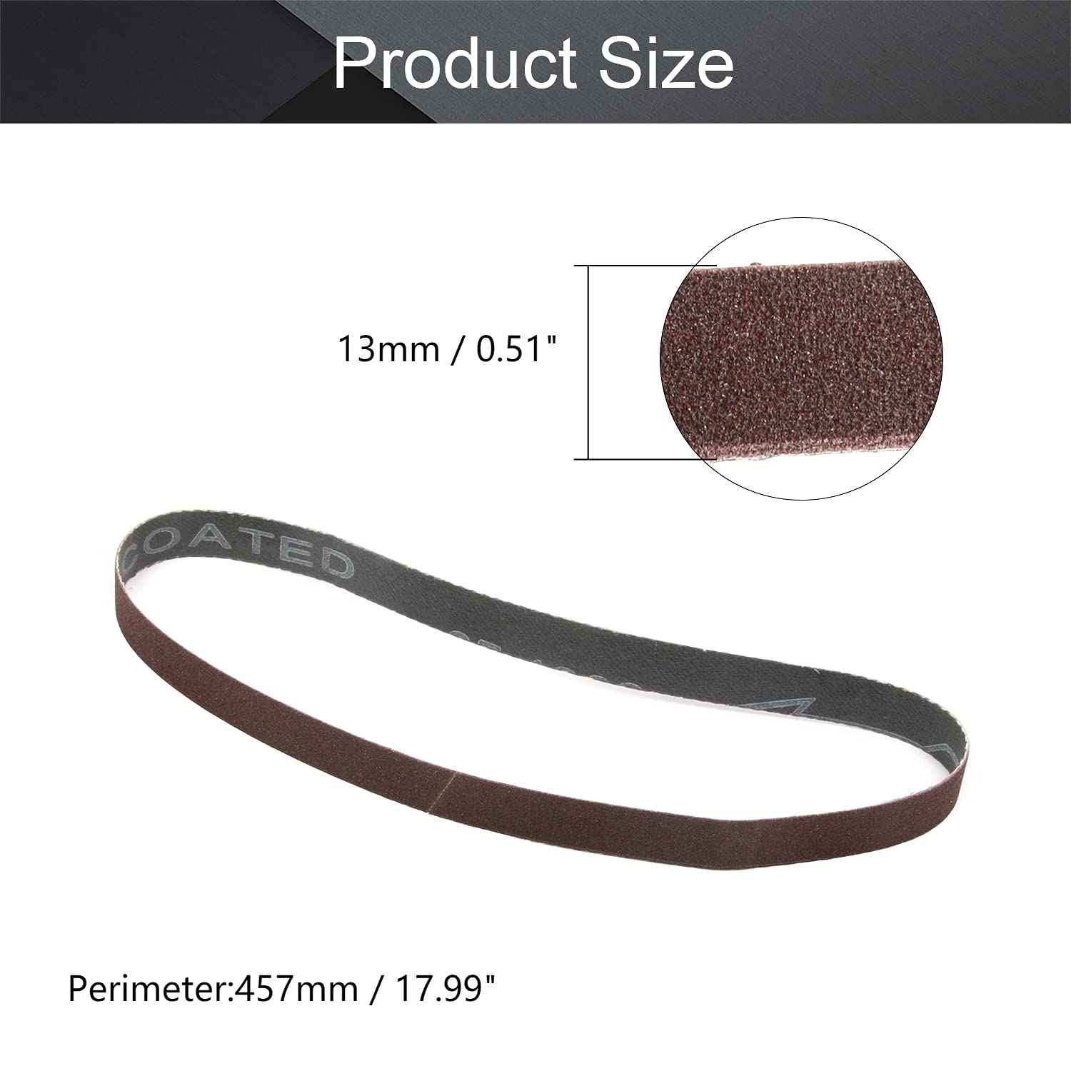 Utoolmart 0.5x18 Inch 240 Grit Aluminum Oxide Sanding Belts - 10 Pack for Wood Finishing, Metal Polishing & Drywall Sanding | Compatible with Portable Belt Sanders & Sharpening Tools | Durable Abrasive Paper for DIY Projects & Professional Use