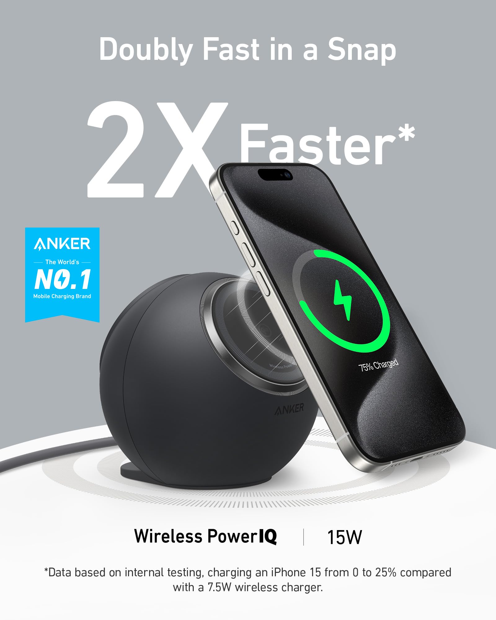Anker MagGo Magnetic Charging Station - Qi2 Certified 15W Ultra-Fast MagSafe Wireless Charger for iPhone 15/14/13/12 | 8-in-1 Power Strip with 3 AC Outlets & 4 USB Ports | Desktop Charger for MacBook, iPad, AirPods | Perfect for Home, Office & Travel Use