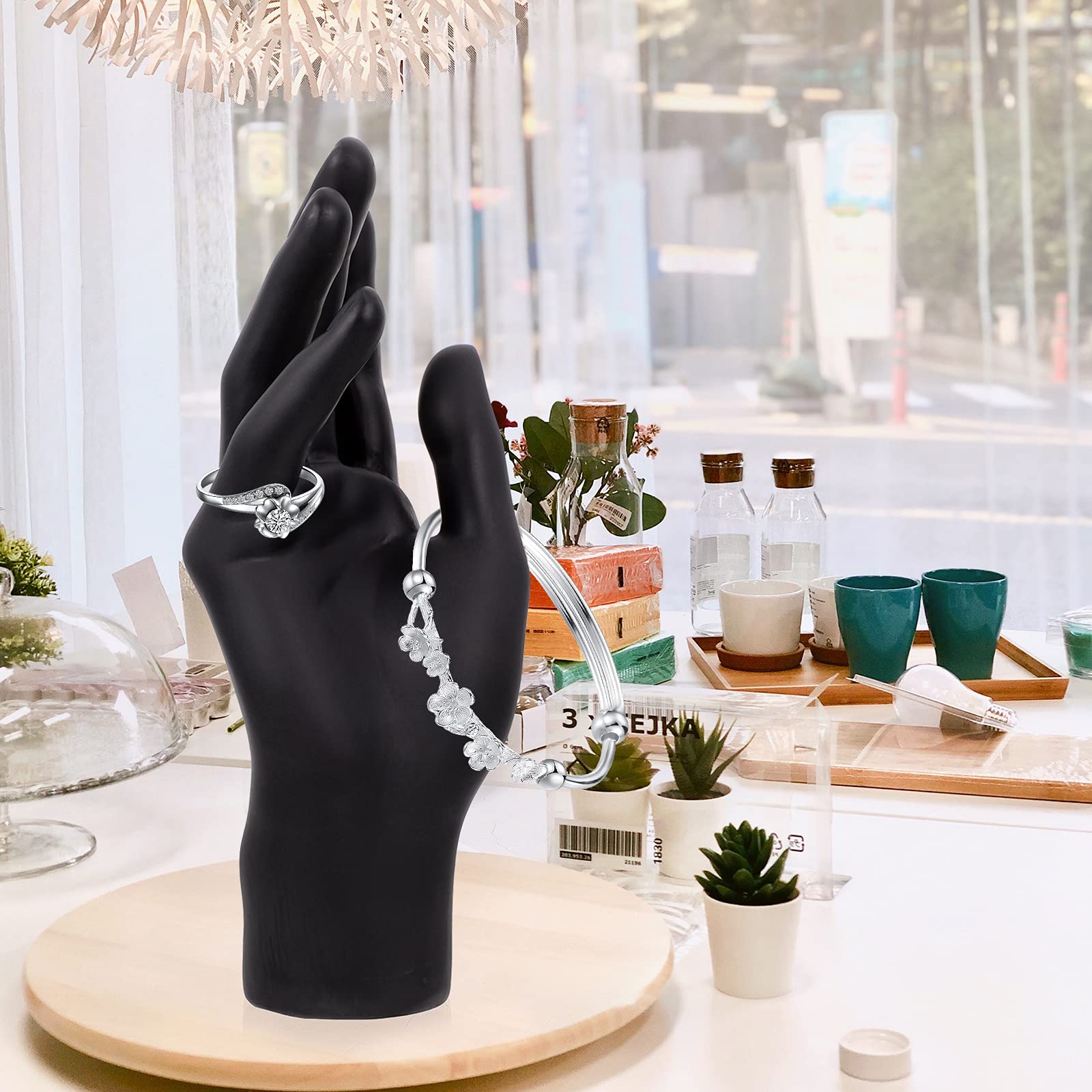 Cabilock 1pc Jewelry Display Hand Model - Elegant Ring & Earring Holder for Necklaces, Bracelets, Watches - Perfect for Boutique, Wedding, Retail Store & Home Decor Jewelry Organization