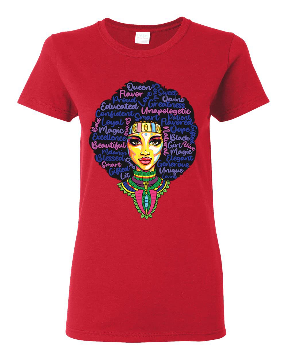 Wild Bobby Queen Bee Strong Black Woman Ethnic Graphic T-Shirt for Women - Empowering Afrocentric Tee for Everyday Wear & Black Pride Events