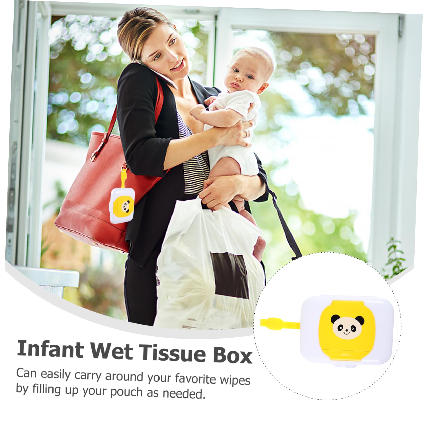 ORFOFE 1-Pack Plastic Wet Wipes Box for Newborns - Portable Diaper Wipes Container with Lid, Travel Baby Wipes Dispenser - Ideal for Diaper Bags, Nursery, and On-the-Go Use