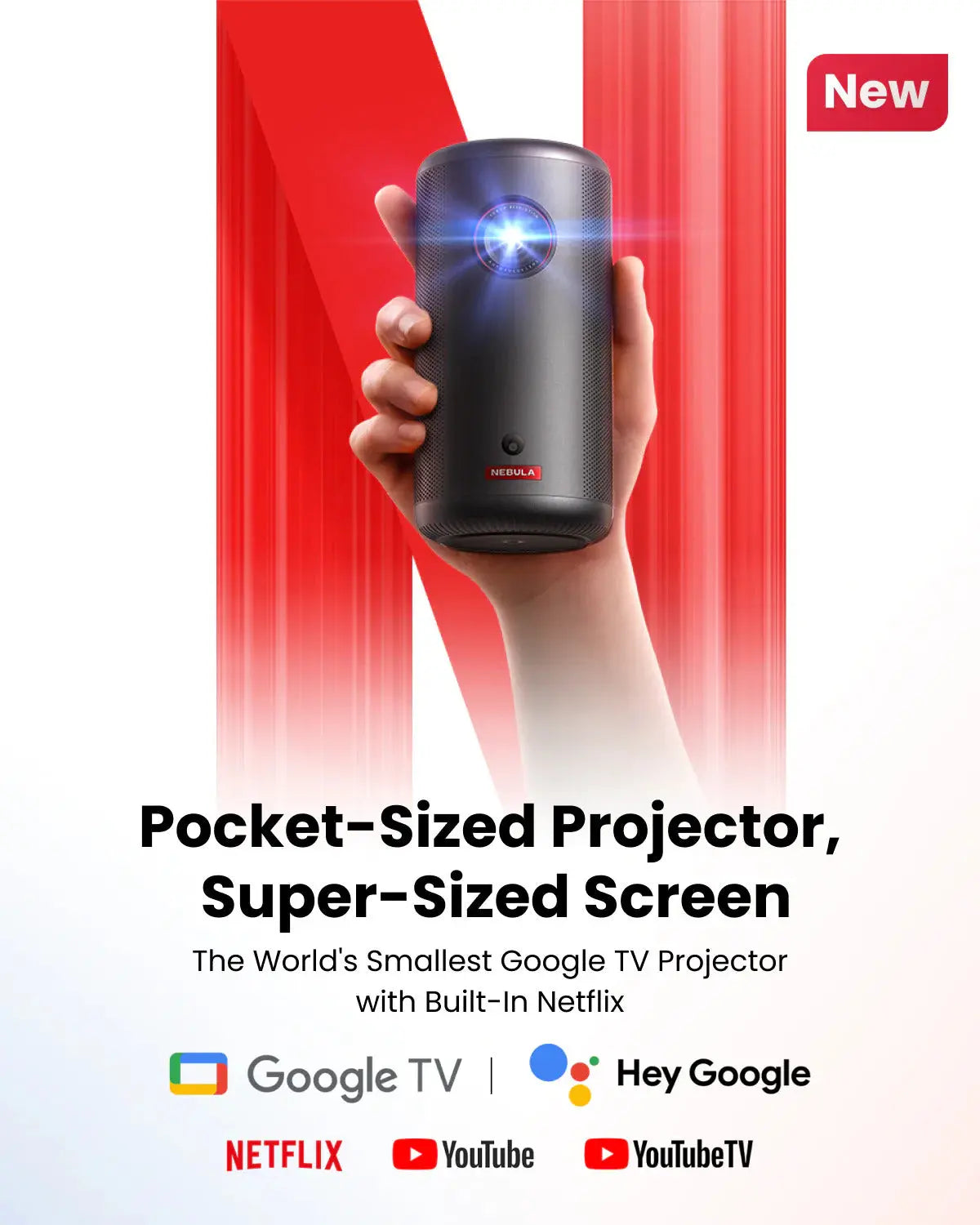 Nebula Capsule 3 Smart Mini 1080p HD Portable Projector D2425 - Compact Home Theater for Movies, Gaming & Outdoor Entertainment