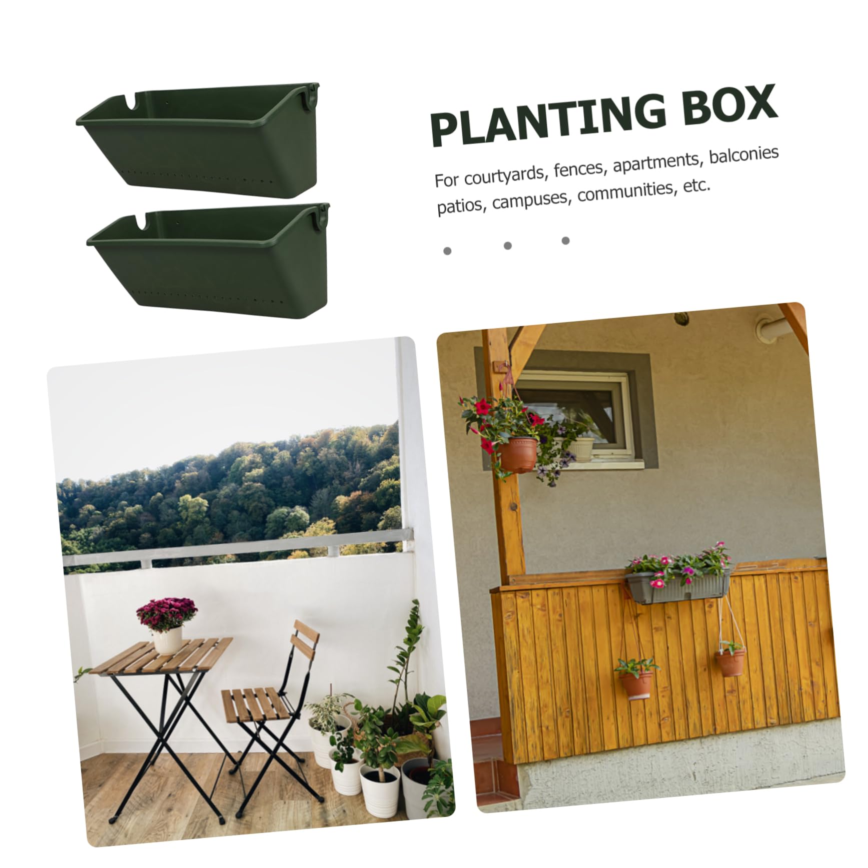 DOITOOL 2-Pack Vertical Wall Planters for Balcony - Hanging Rail Flower Pot Holder for Indoor/Outdoor Plants - Perfect for Windows, Railings & Small Space Gardening