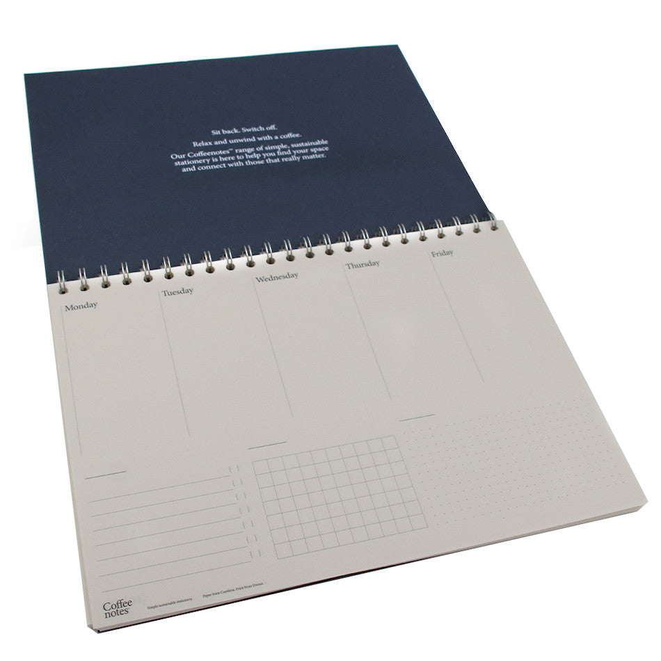 Coffeenotes Planner A4 5-Day Navy Blue Wool Weekly Organizer - Perfect for Office, School & Home Productivity Planning