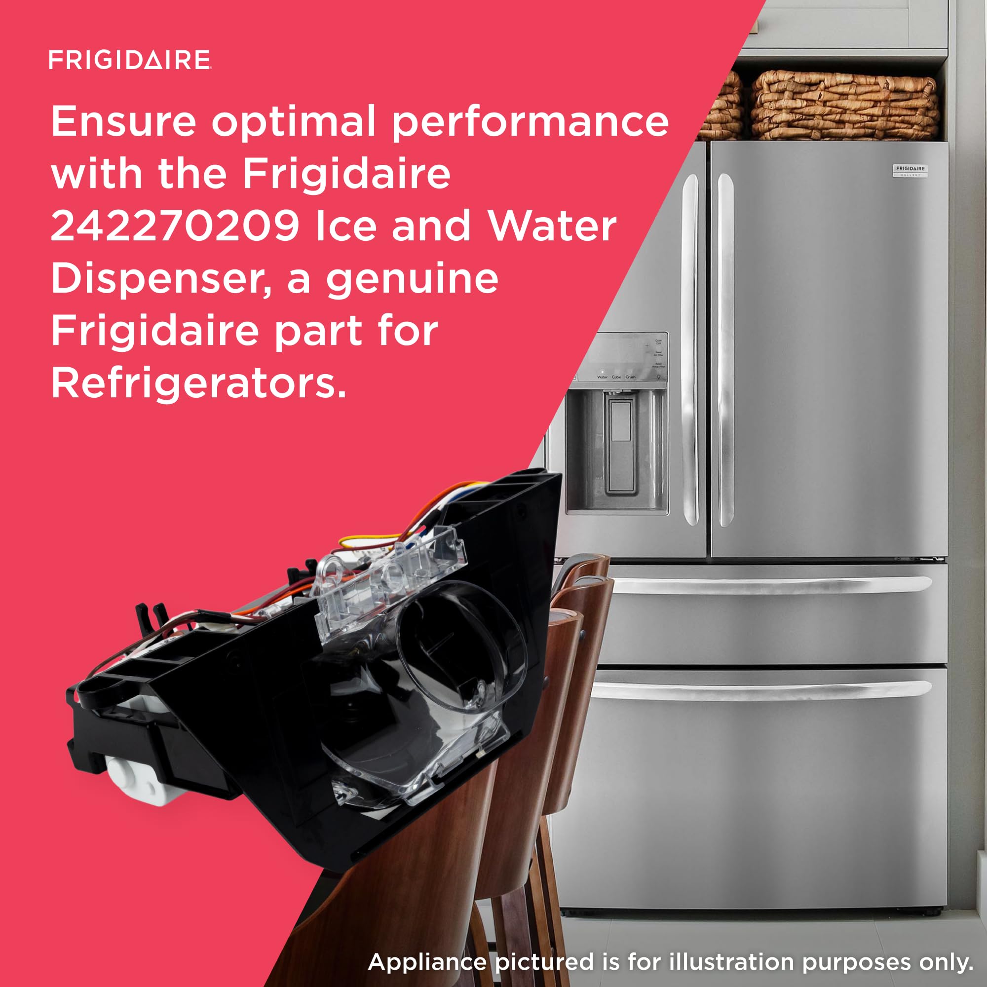 Frigidaire 242270209 Refrigerator Ice and Water Dispenser Replacement Part - Compatible with Select Models, Easy DIY Installation for Home Kitchen Use