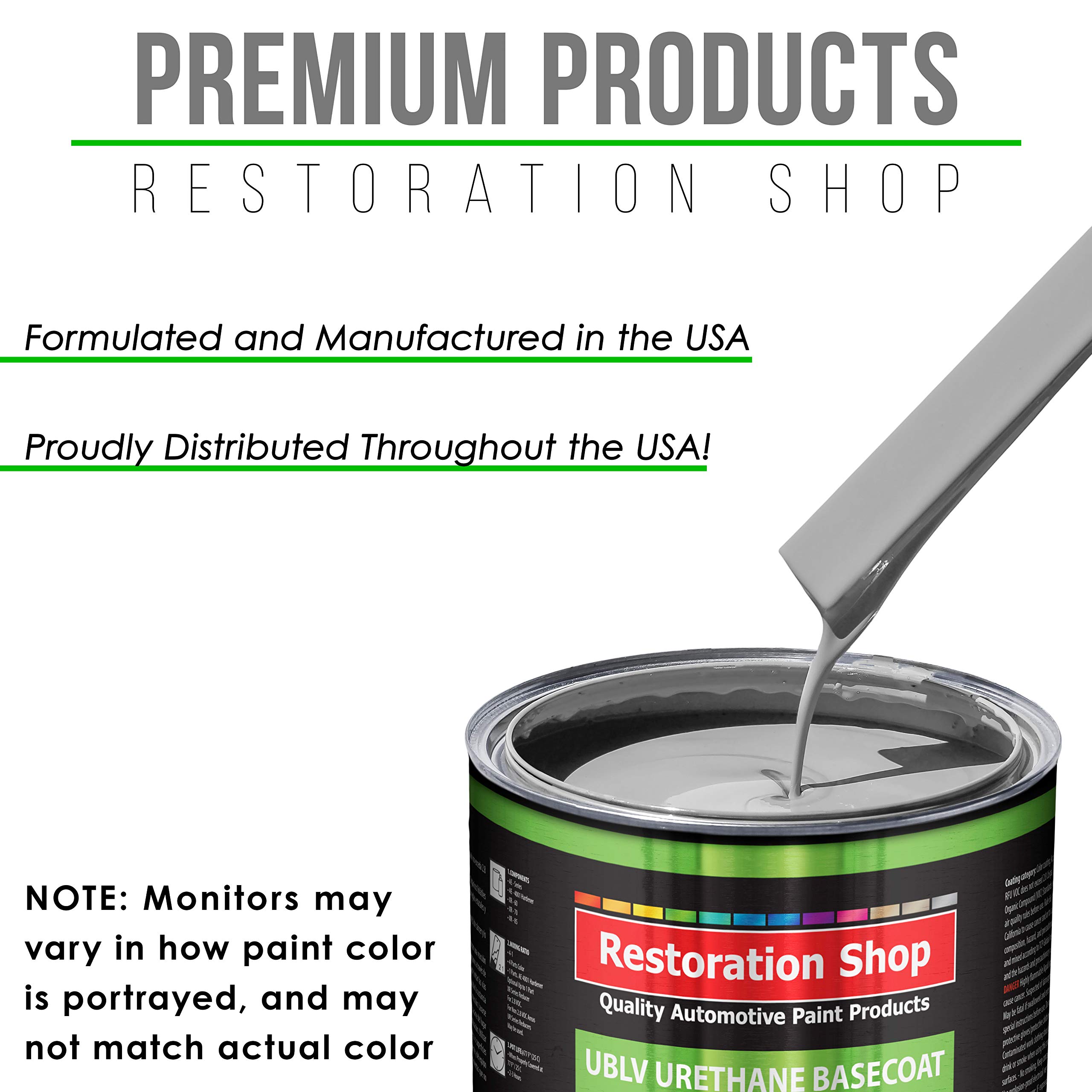 Restoration Shop - Mesa Gray Low VOC Urethane Basecoat Auto Paint (1 Gallon) - Professional High Gloss Automotive Refinish Coating for Cars & Trucks - Ideal for Vehicle Restoration, Touch-Ups & Custom Paint Jobs
