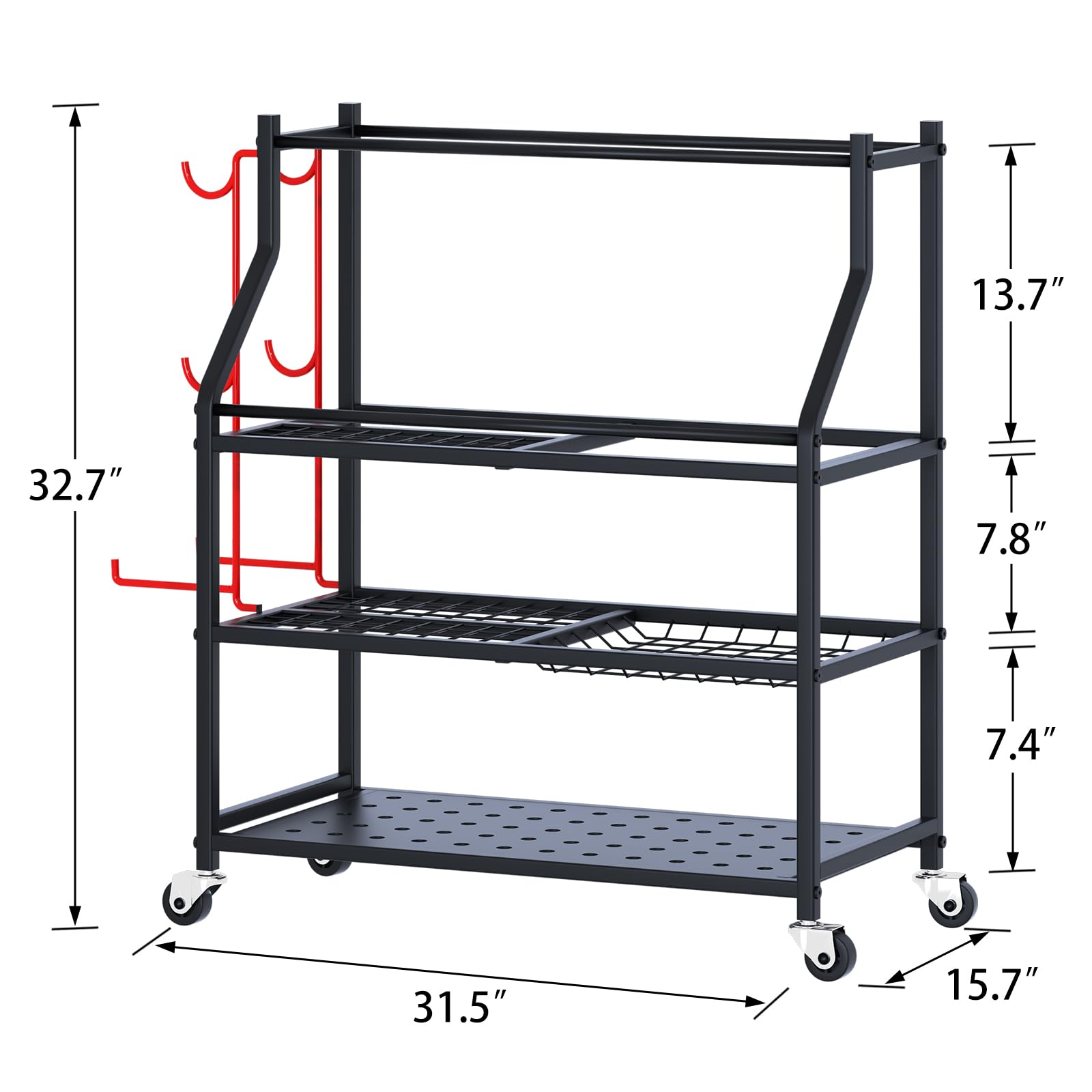VILAWLENCE Yoga Mat Storage Rack Cart - Multifunctional Home Gym Organizer for Dumbbells, Kettlebells & Exercise Ropes - Large Capacity Removable Equipment Storage Solution for Home Workouts & Yoga Studios