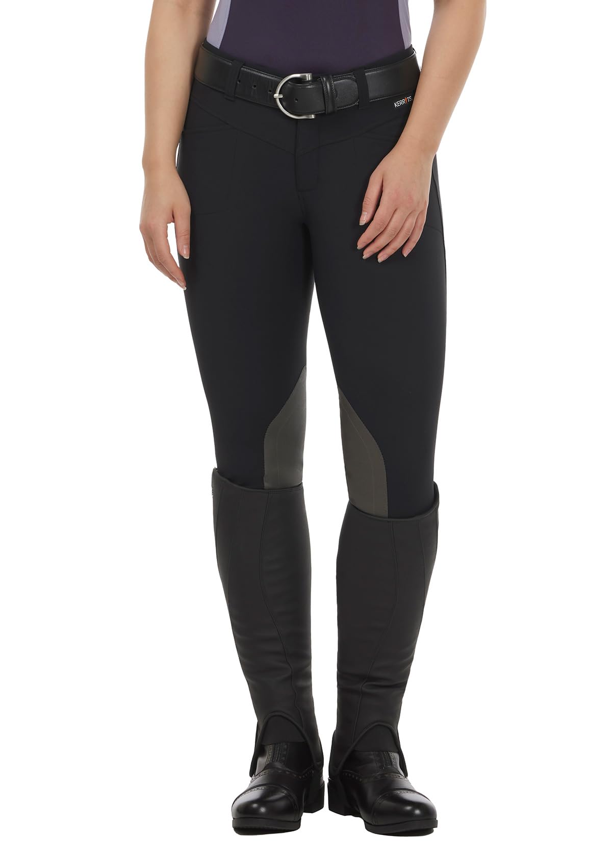 Kerrits Women's Crossover II Knee Patch Riding Breeches - Lightweight Equestrian Pants with Pockets for Horseback Riding, Training & Show Jumping | Durable All-Season Riding Tights for Women Riders