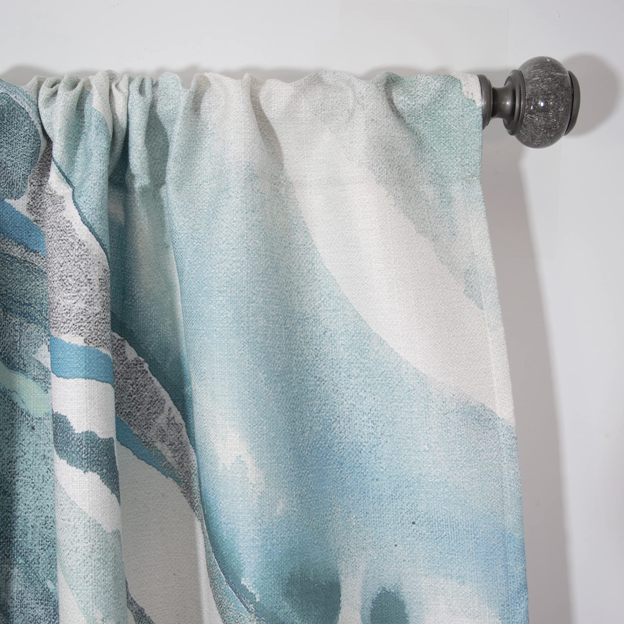 DesignQ Silver Springs II Blue Green Thermal Insulated Curtains - Single Panel 52x95 Inches - Elegant Window Treatments for Bedroom & Living Room - Perfect for Energy Efficiency & Light Control