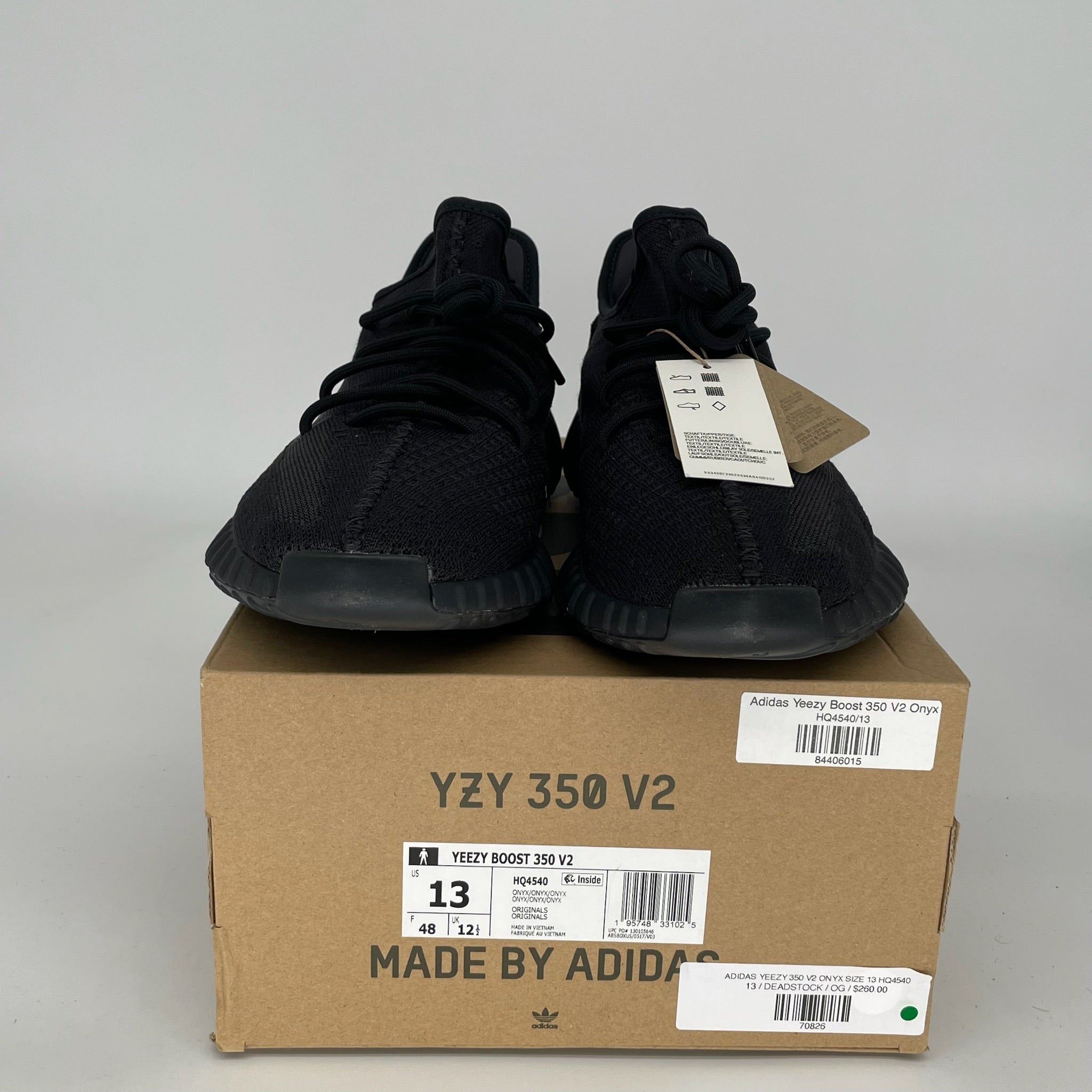 Adidas Yeezy Boost 350 V2 Onyx Black - Men's Size 13 Sneakers (HQ4540) | Running, Gym & Casual Wear Shoes