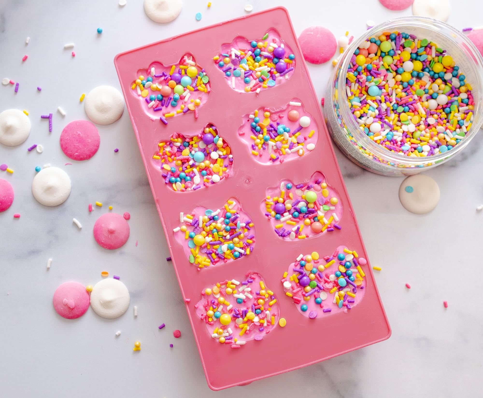 Sanrio Hello Kitty Hearts Flexible Silicone Ice Cube Tray - Cute Character-Shaped Ice Molds for Drinks | Reusable Freezer Safe Silicone Mold Makes 8 Adorable Ice Cubes | Perfect for Cocktails, Lemonade & Summer Parties