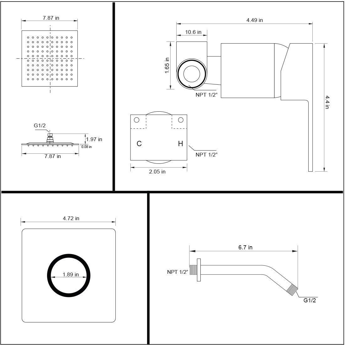 Brushed Nickel Shower Faucet Set - Rainfall Bathroom Shower System with Stainless Steel Shower Head, Single Function Trim Kit & Rough-in Valve - Perfect for Modern Bathroom Renovation & Spa-Like Shower Experience