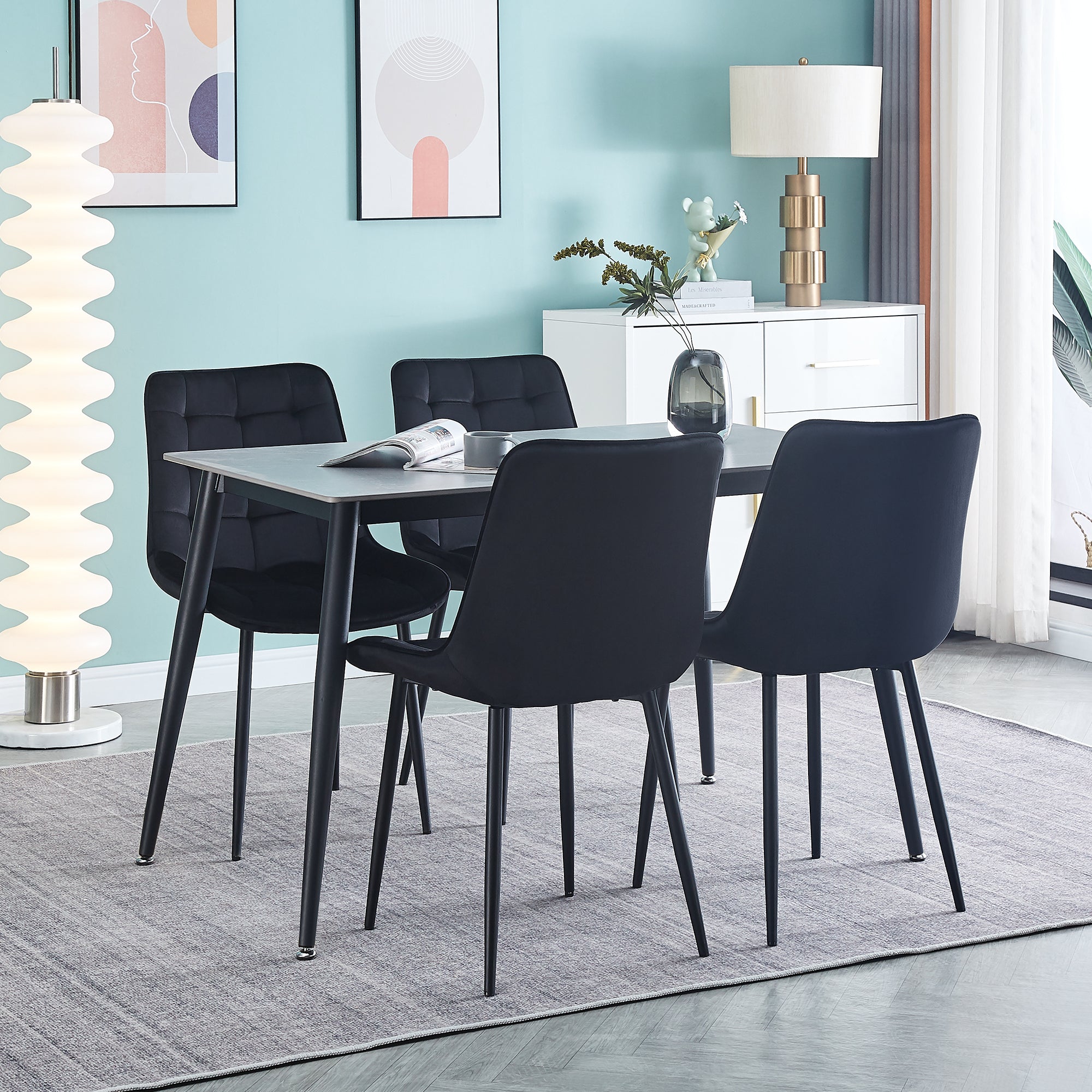Modern Black Dining Chairs Set of 2 - Contemporary Style with Easy Assembly for Restaurants, Cafes, Offices & Living Rooms - Perfect for Home Dining & Commercial Spaces