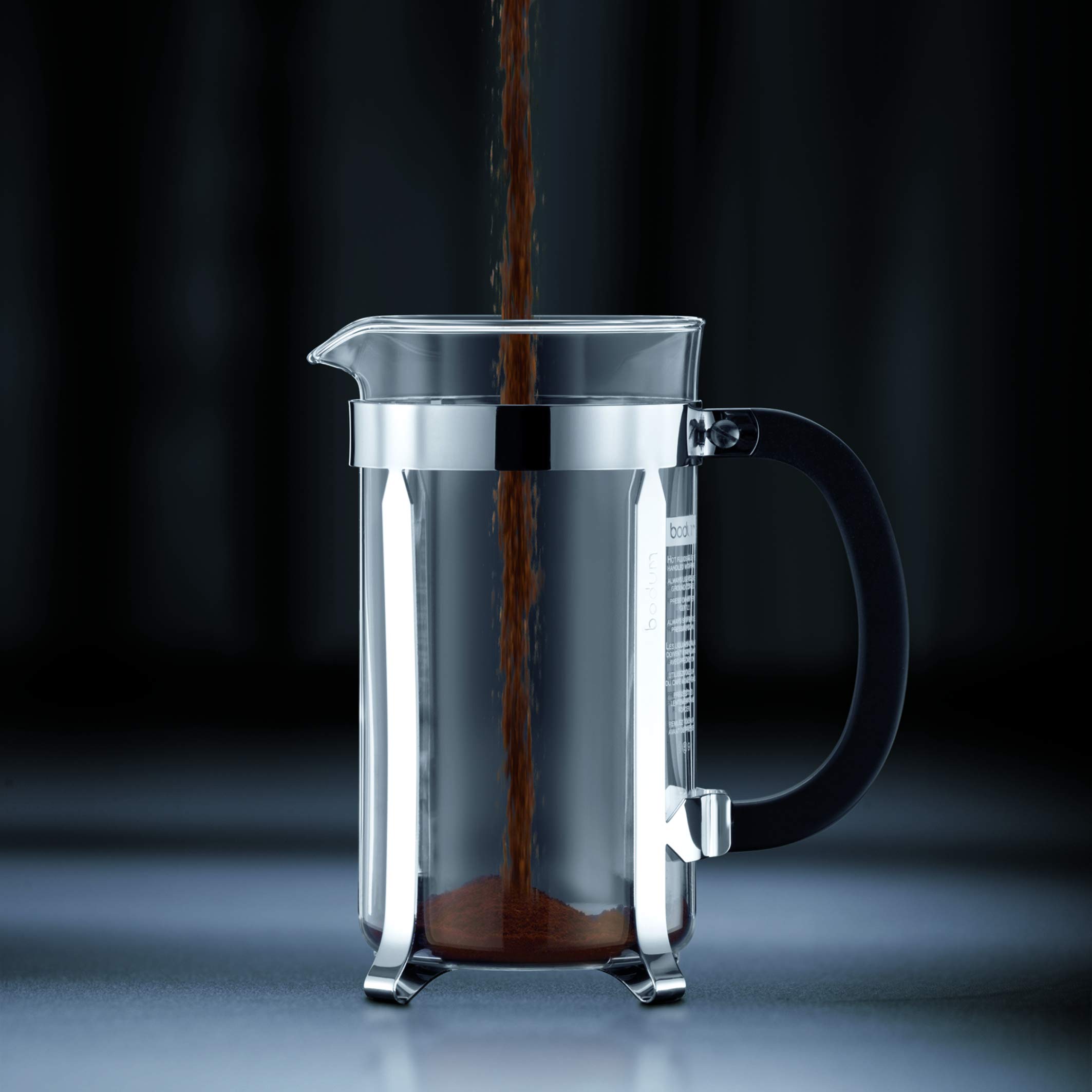 Bodum 34oz Chambord French Press Coffee Maker - High-Heat Borosilicate Glass & Stainless Steel - Perfect for Home, Office & Camping - Made in Portugal