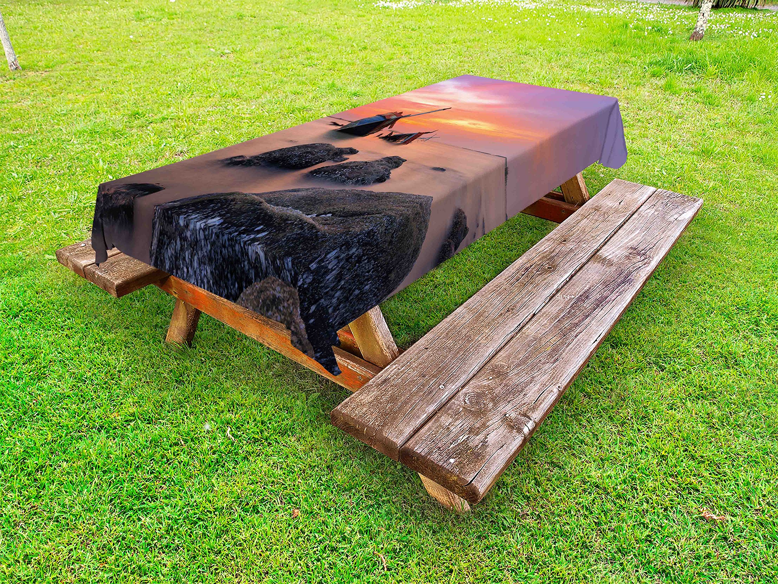 Ambesonne Vintage Shipwreck Design Waterproof Outdoor Tablecloth - 58