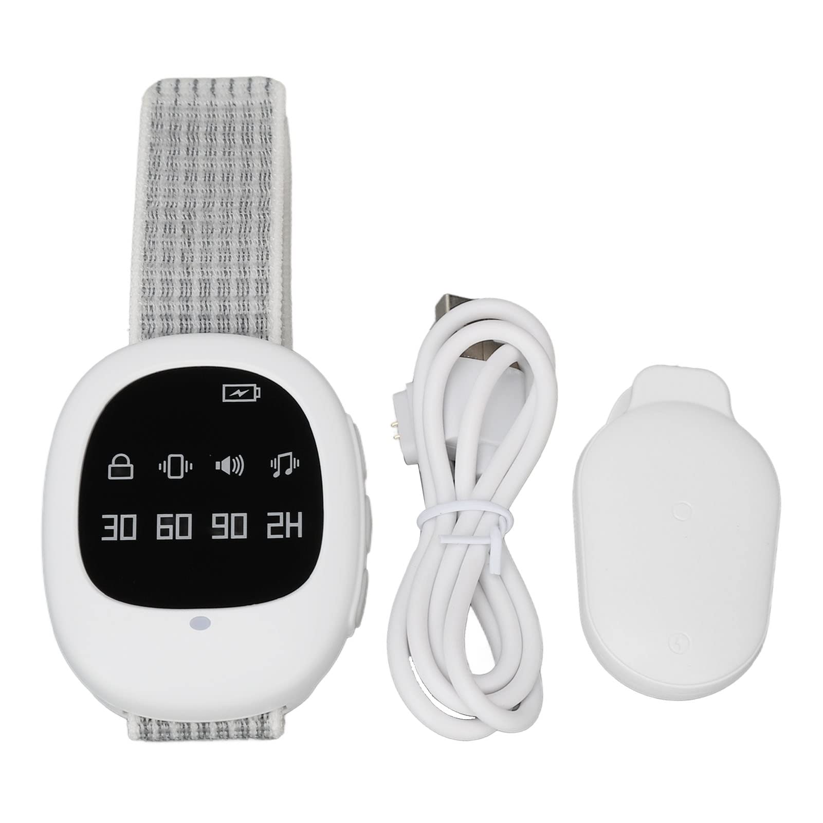 Wireless Bedwetting Alarm for Elderly Adults & Children - Vibration Timer with Music - Potty Training Watch for Nighttime & Travel Use