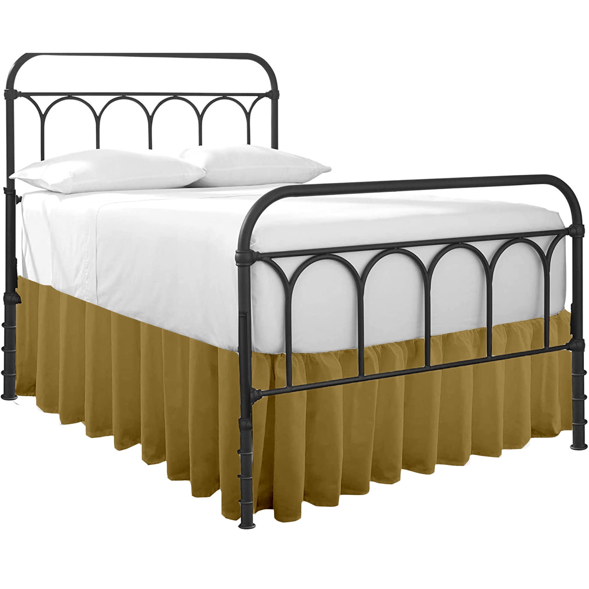 Luxury 100% Microfiber Ruffled Bed Skirt with Split Corners - 18