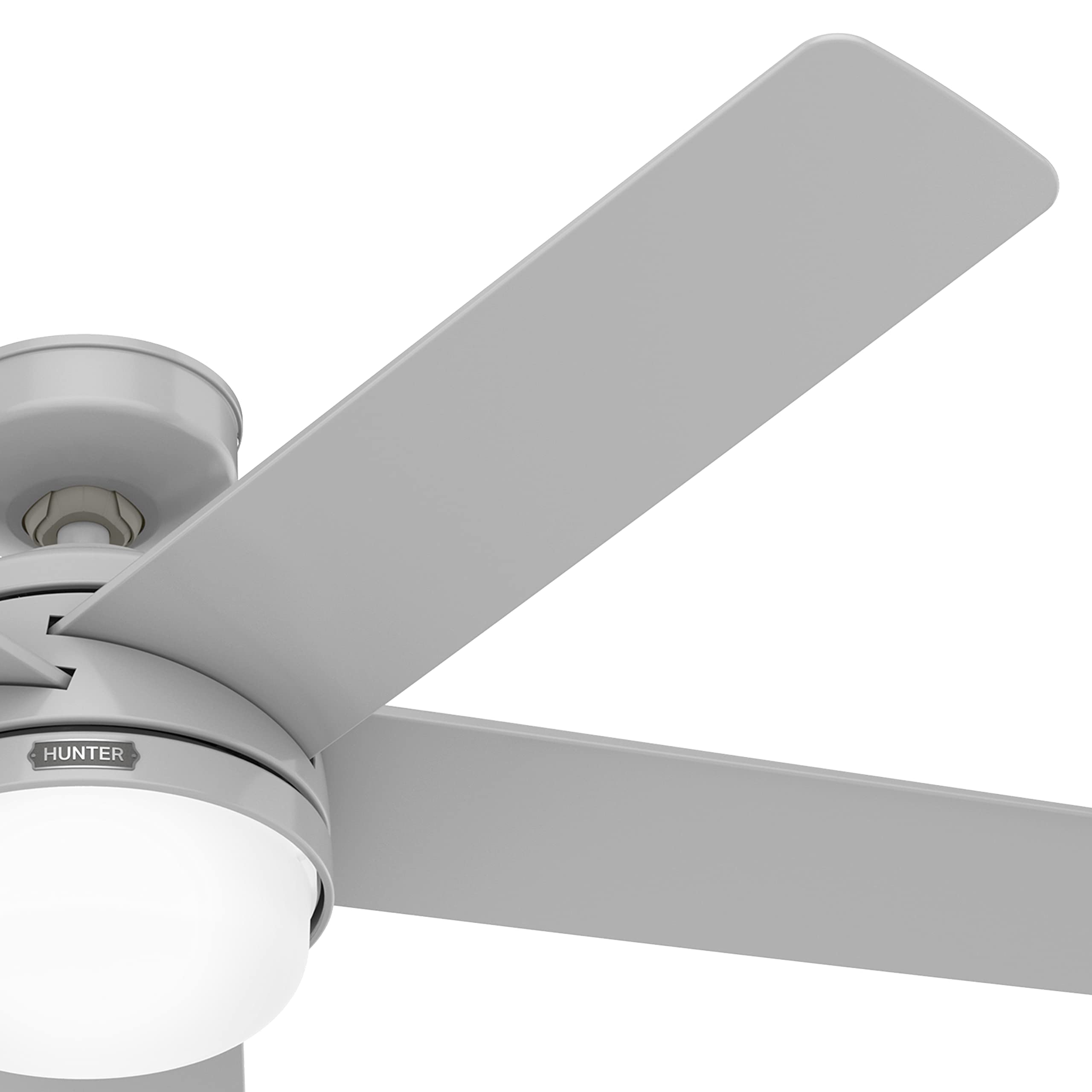 Hunter Fan 52 Inch Outdoor Ceiling Fan with LED Light Kit & Remote Control - Dove Grey (Renewed) - Perfect for Patio, Deck, and Covered Porch Cooling