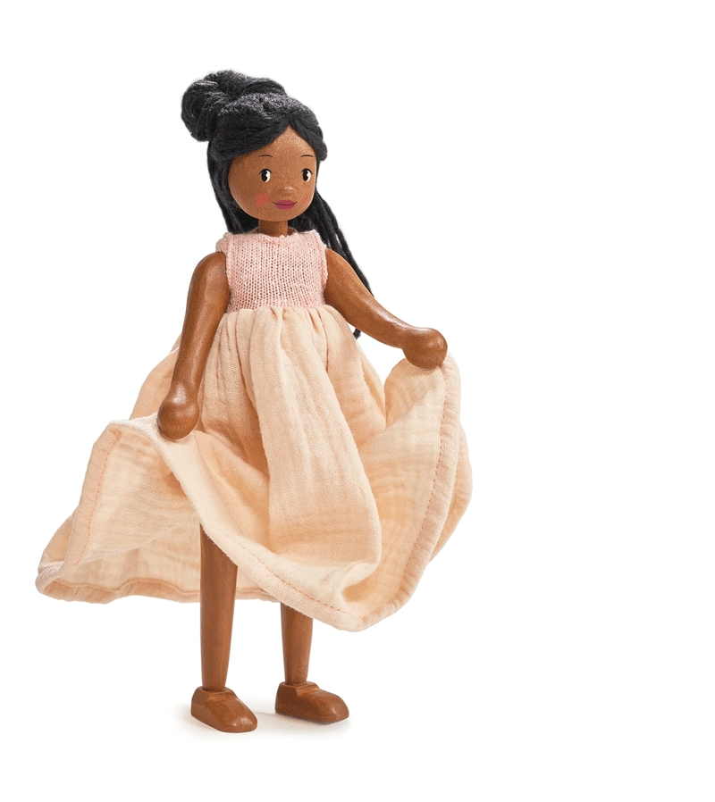 Tenderleaf Toys Wooden Lola Doll - Handcrafted Wooden Baby Doll for Kids | Perfect for Pretend Play, Nursery Decor & Gift Giving