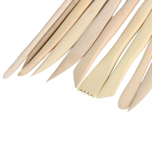 Vktech 10PCS Wooden Clay Sculpture Knife Set - Pottery Carving & Modeling Tools for Artists - Perfect for Ceramic Sculpting, DIY Crafts & Art Projects